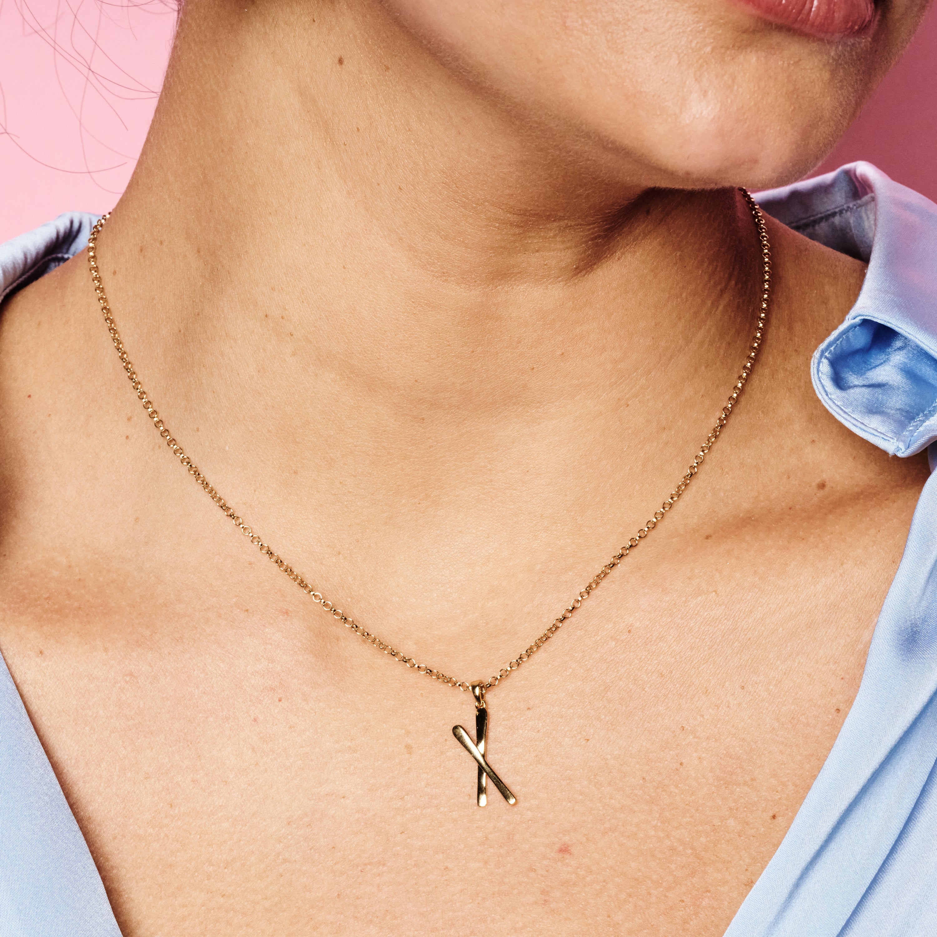 Snow Kiss Pendant Necklace - Gold Vermeil