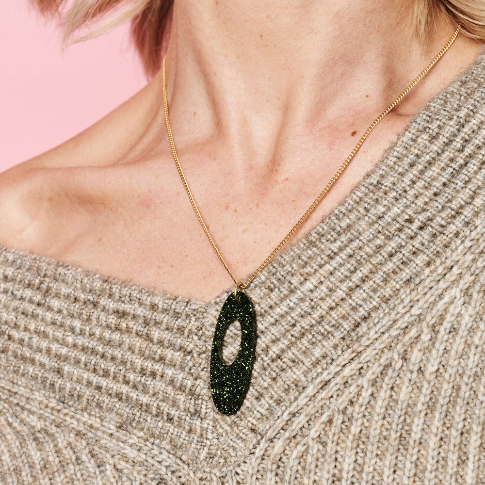 Hepworth Pendant - Forest Green Glitter