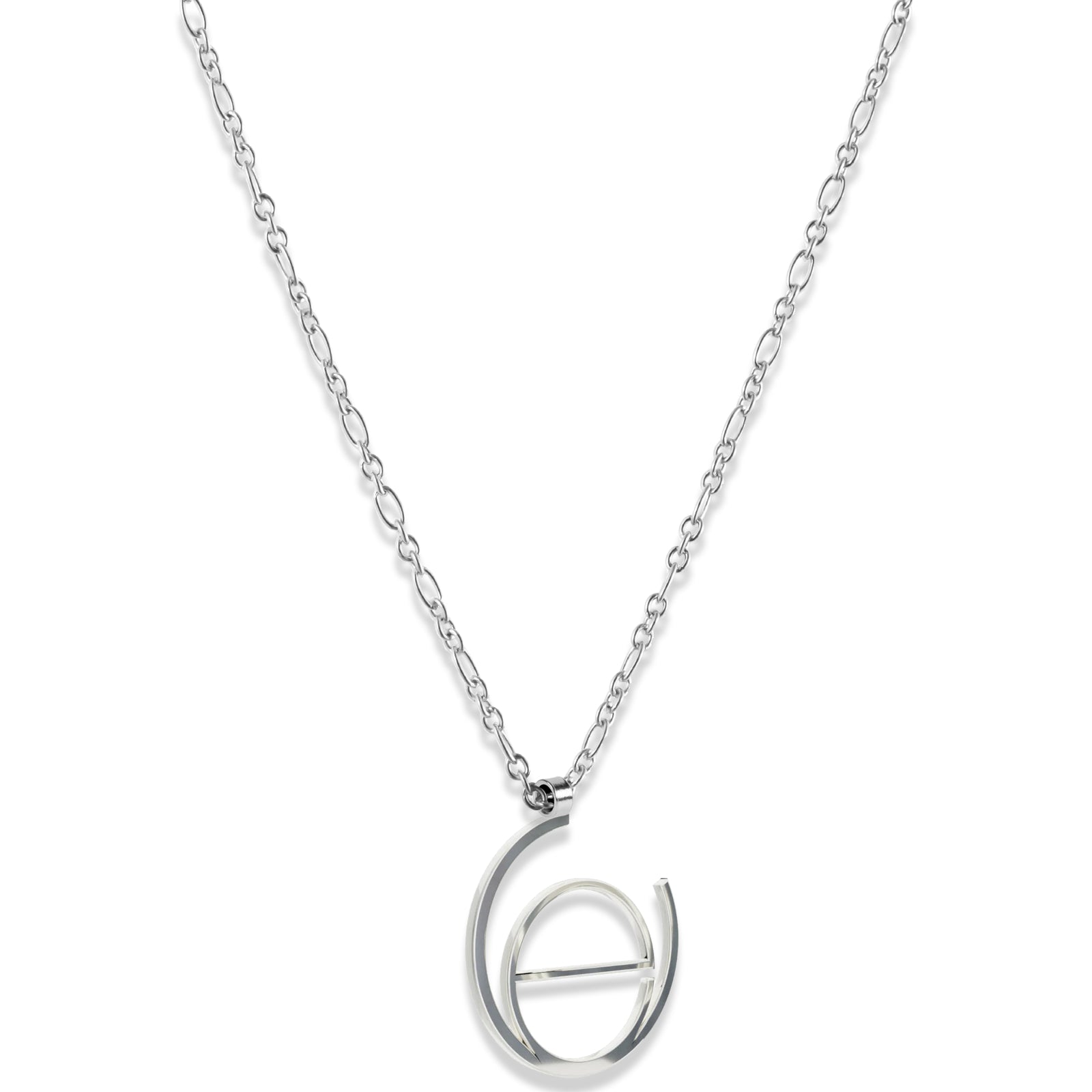 Alphabet Hoop Pendant Necklace (Small) - Silver