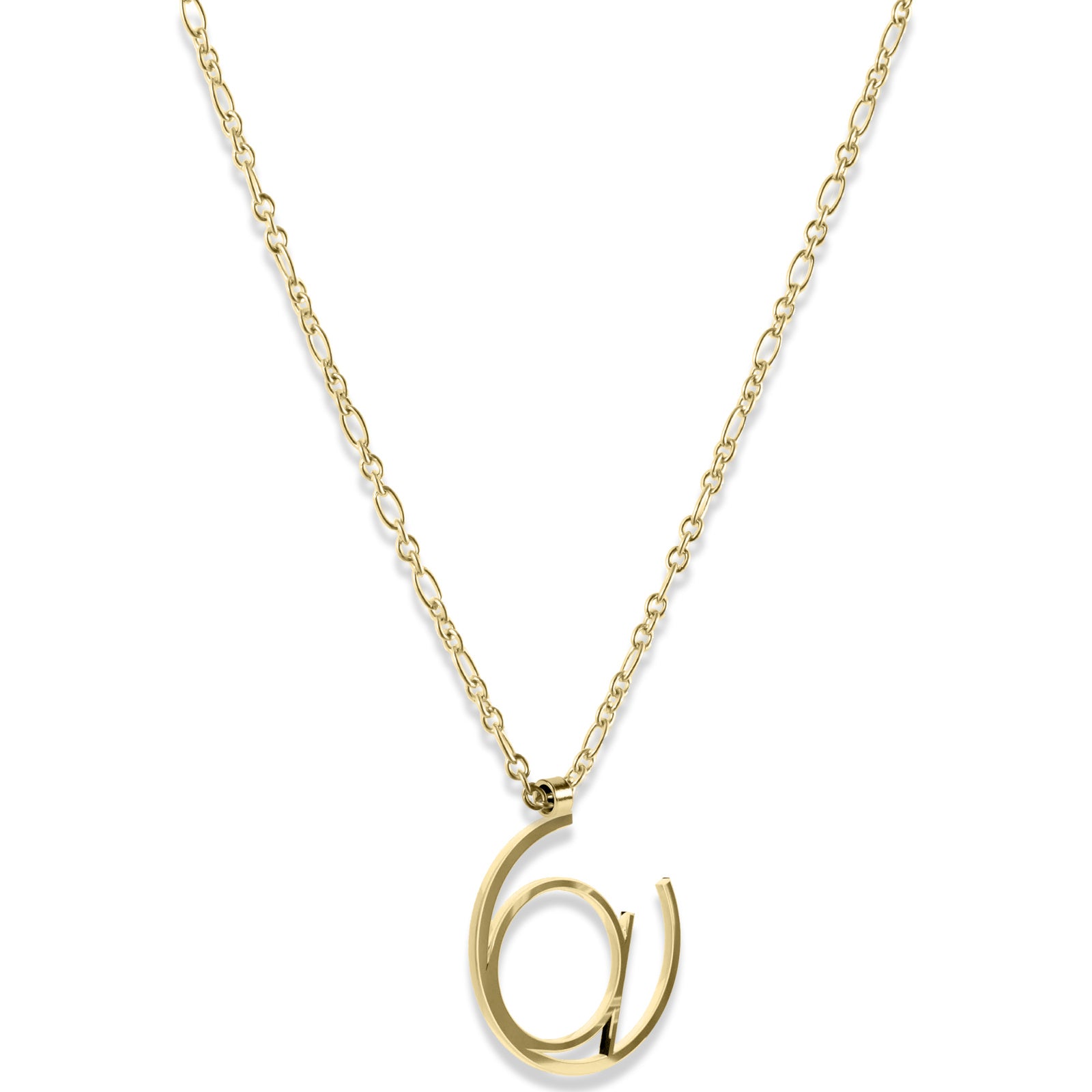 Alphabet Hoop Pendant Necklace (Small) - Gold Vermeil