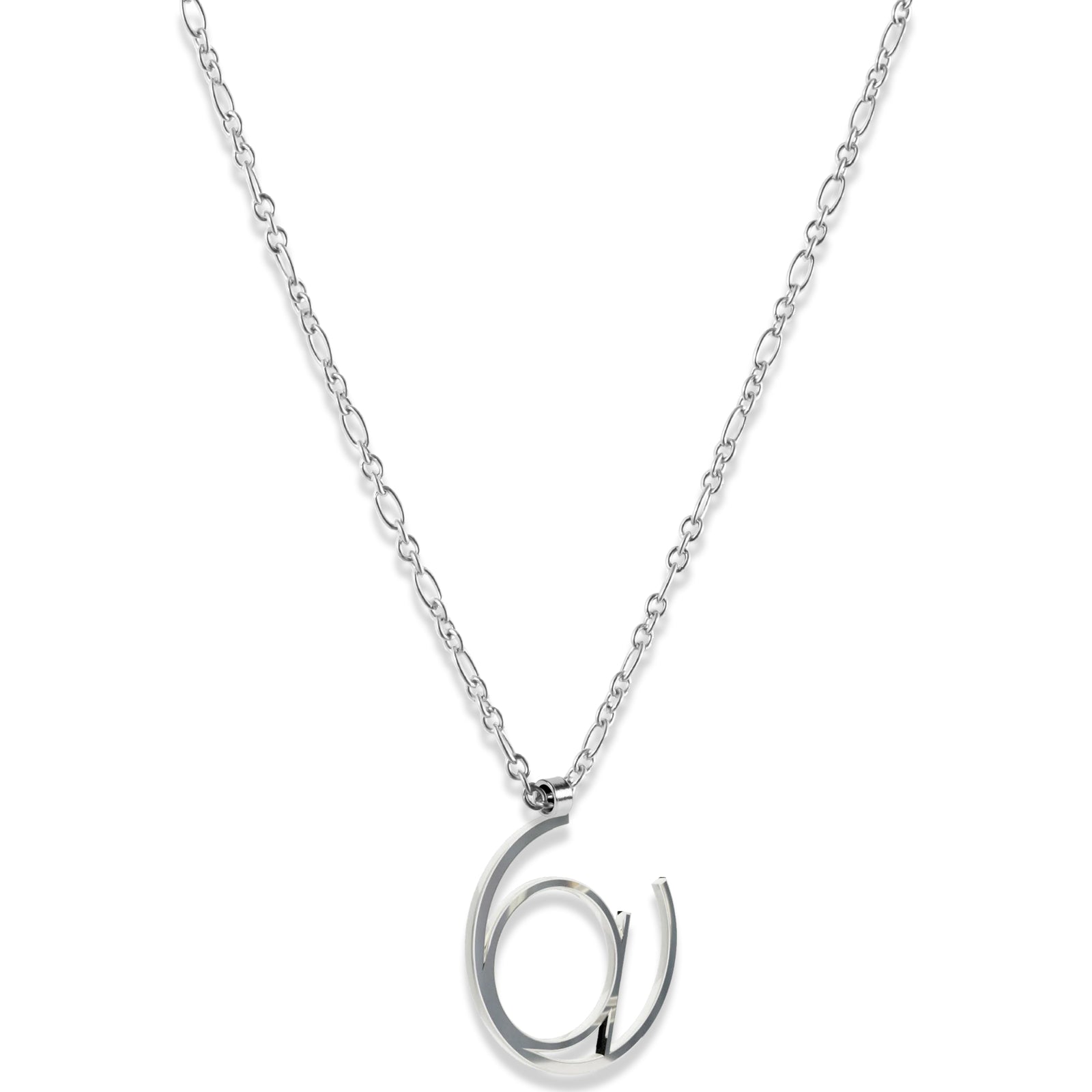 Alphabet Hoop Pendant Necklace (Small) - Sterling Silver