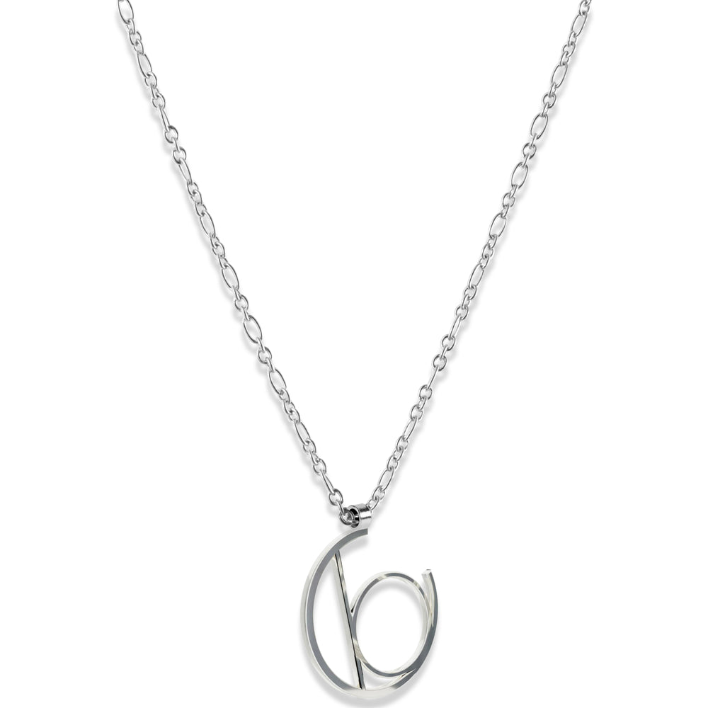 Alphabet Hoop Pendant Necklace (Small) - Silver