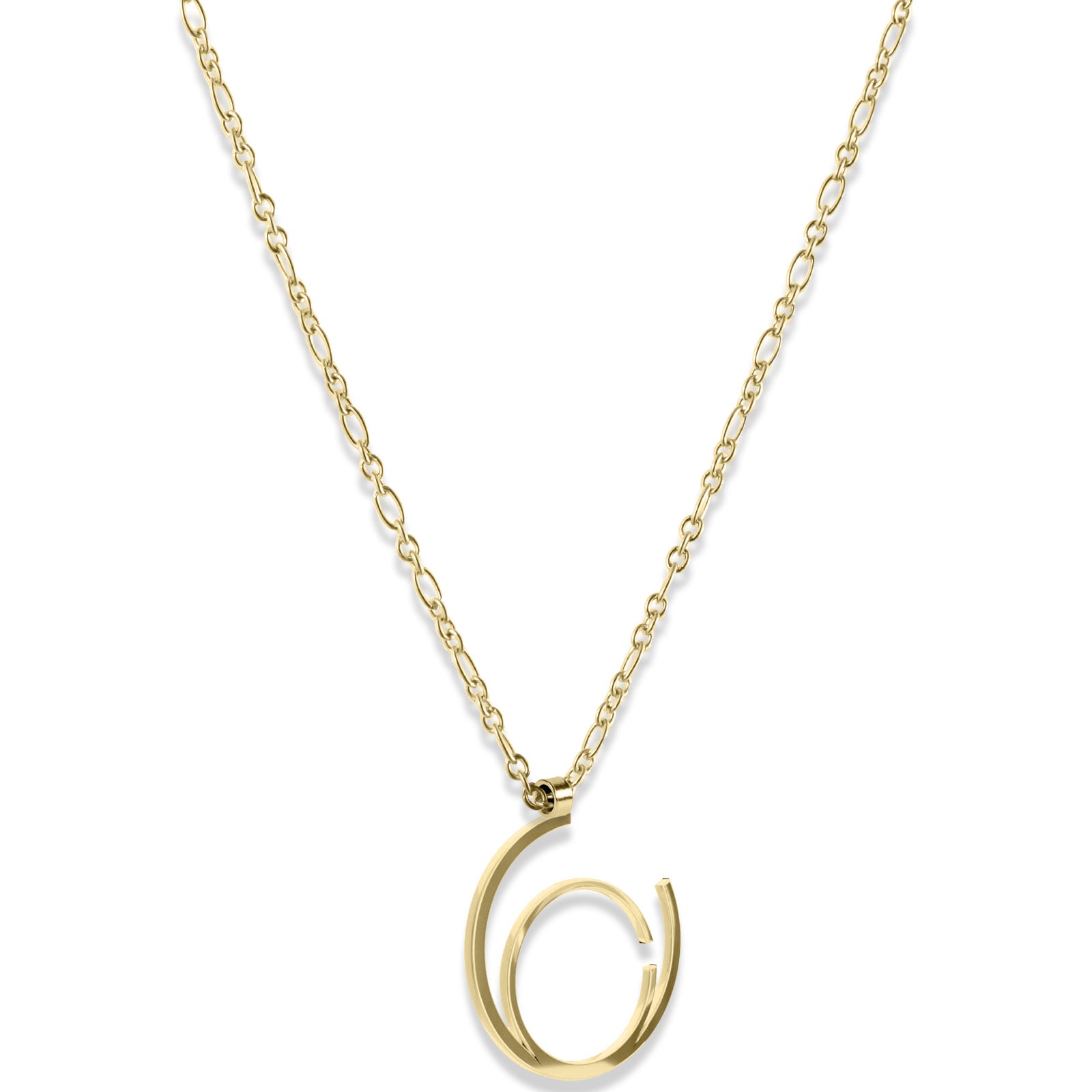 Alphabet Hoop Pendant Necklace (Small) - Gold Vermeil