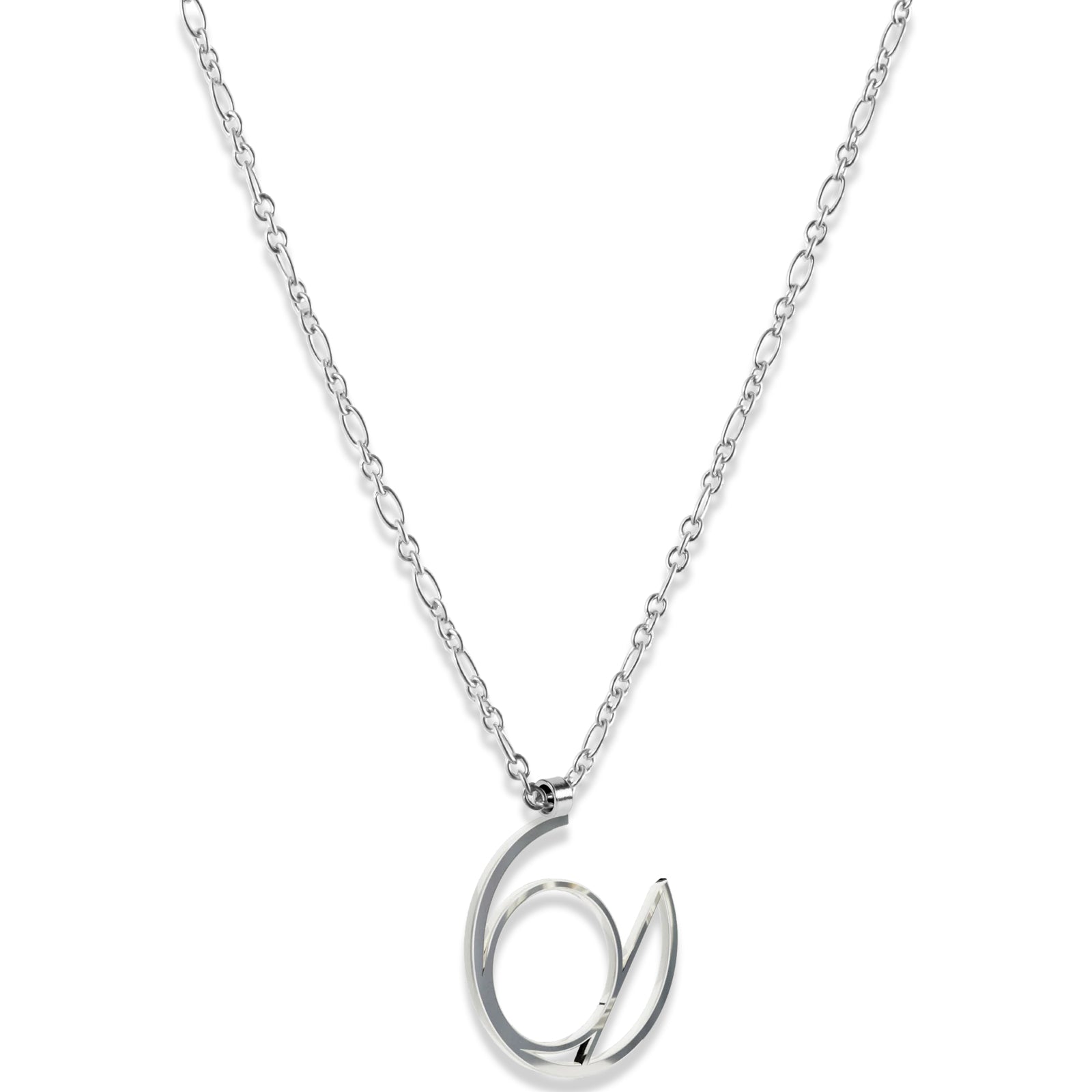 Alphabet Hoop Pendant Necklace (Small) - Sterling Silver