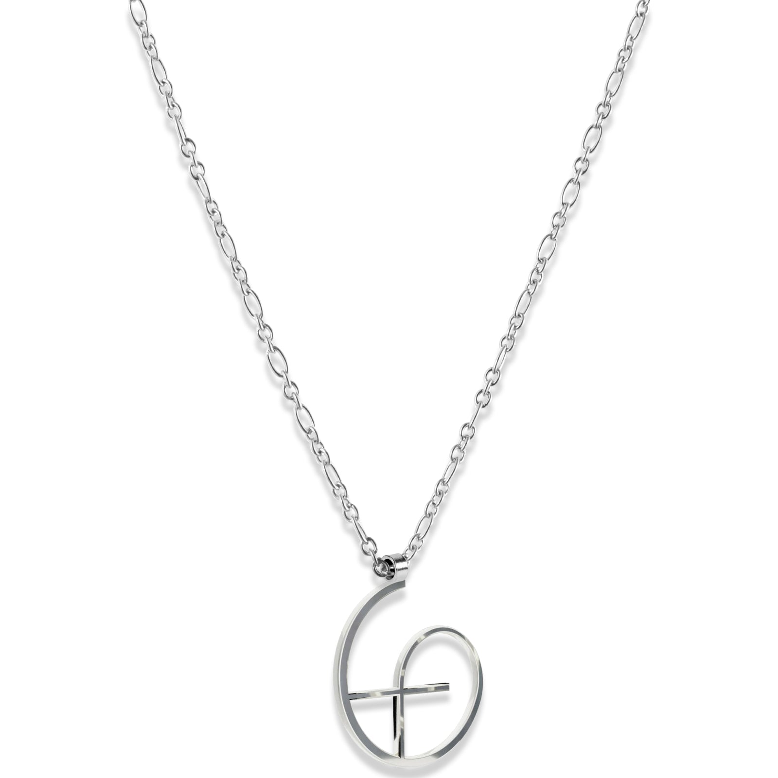 Alphabet Hoop Pendant Necklace (Small) - Silver