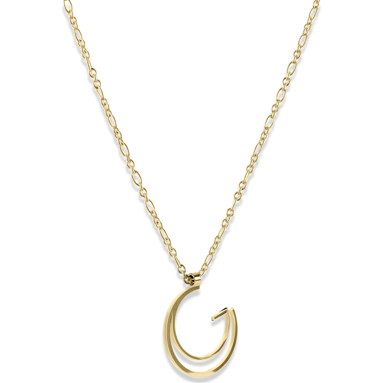 Alphabet Hoop Pendant Necklace (Small) - Gold Vermeil