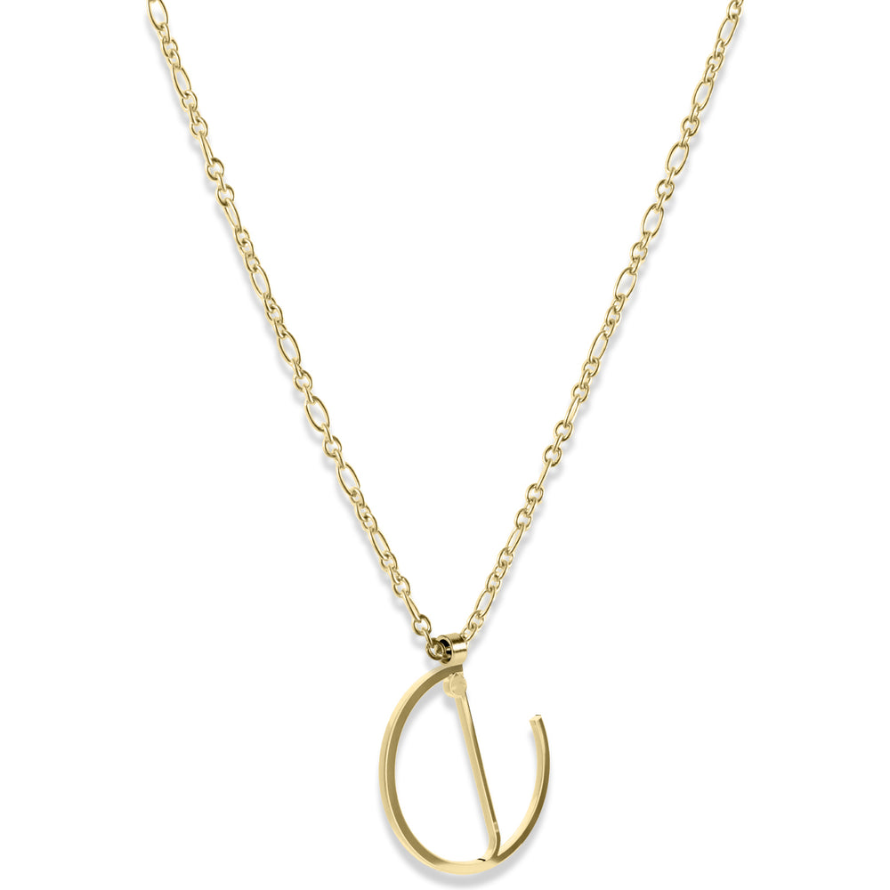 Alphabet Hoop Pendant Necklace (Small) - Gold