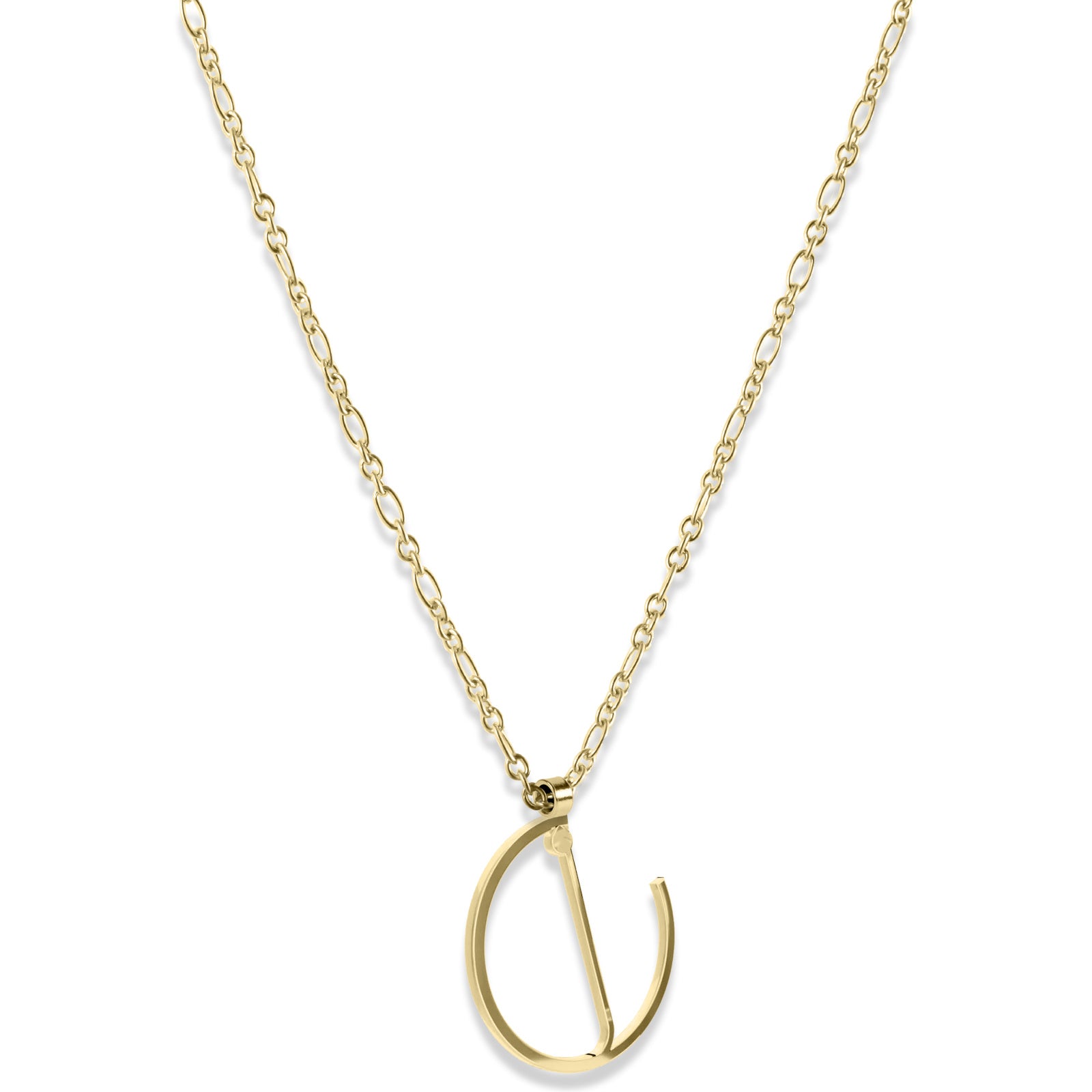 Alphabet Hoop Pendant Necklace (Small) - Gold Vermeil