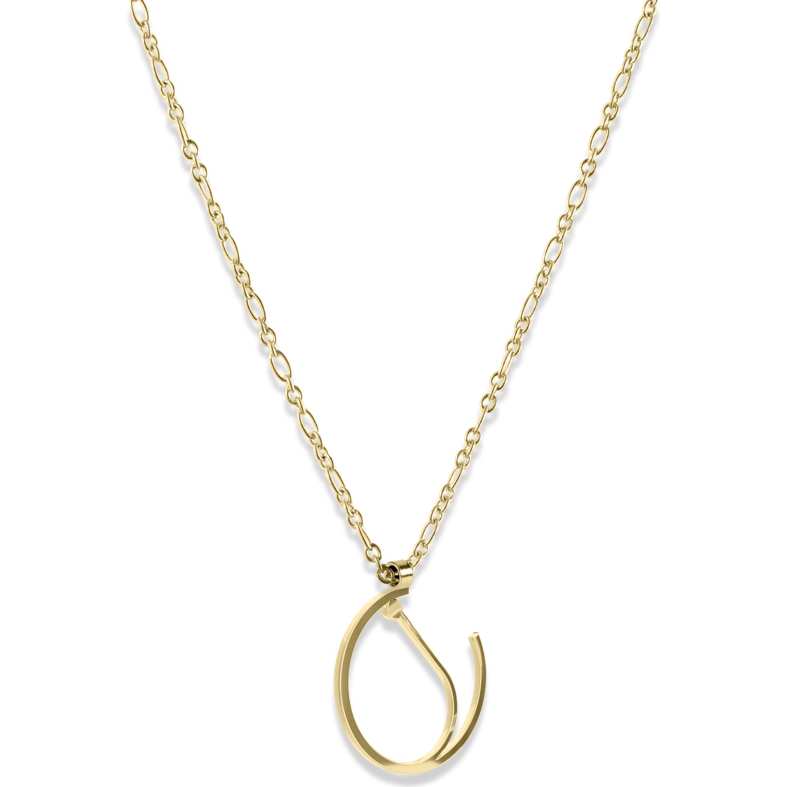 Alphabet Hoop Pendant Necklace (Small) - Gold Vermeil