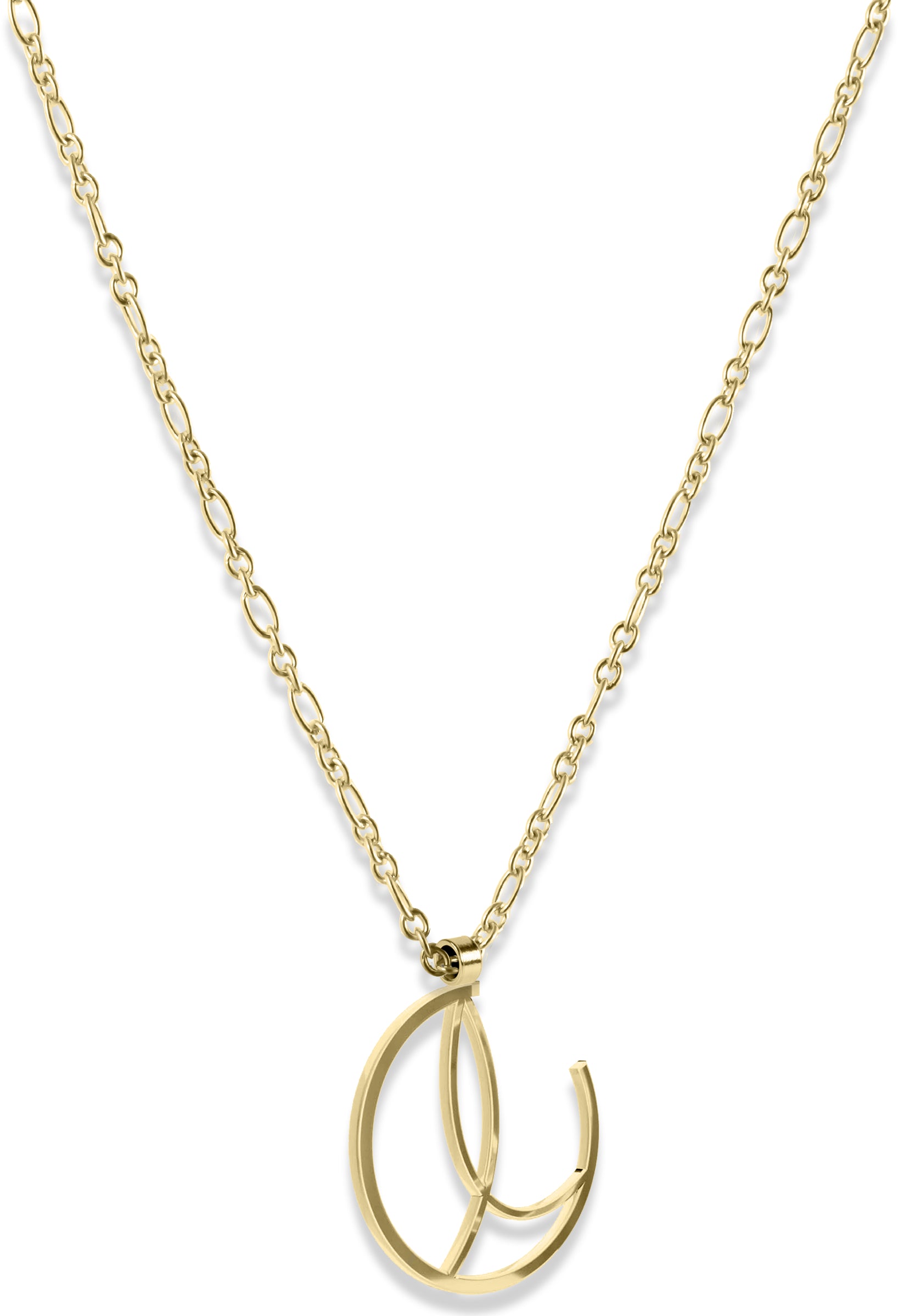 Alphabet Hoop Pendant Necklace (Small) - Gold Vermeil