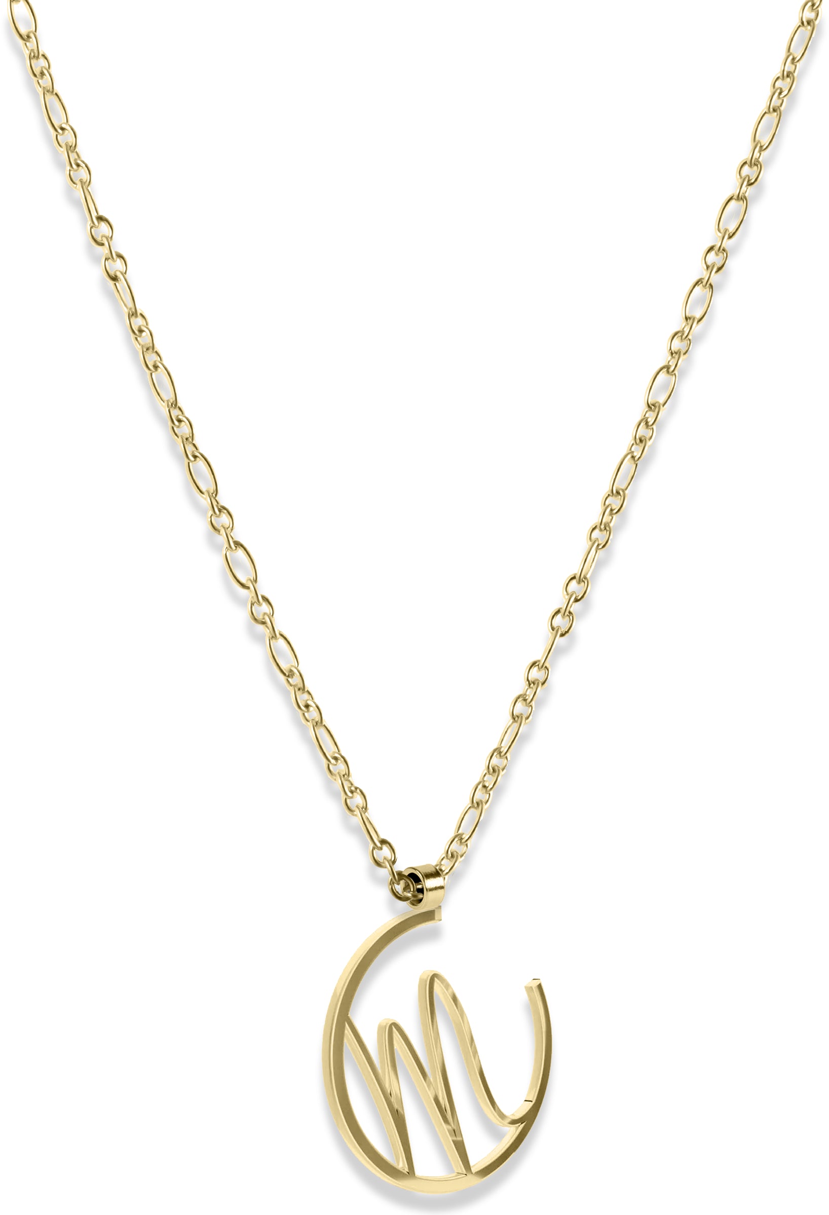 Alphabet Hoop Pendant Necklace (Small) - Gold Vermeil