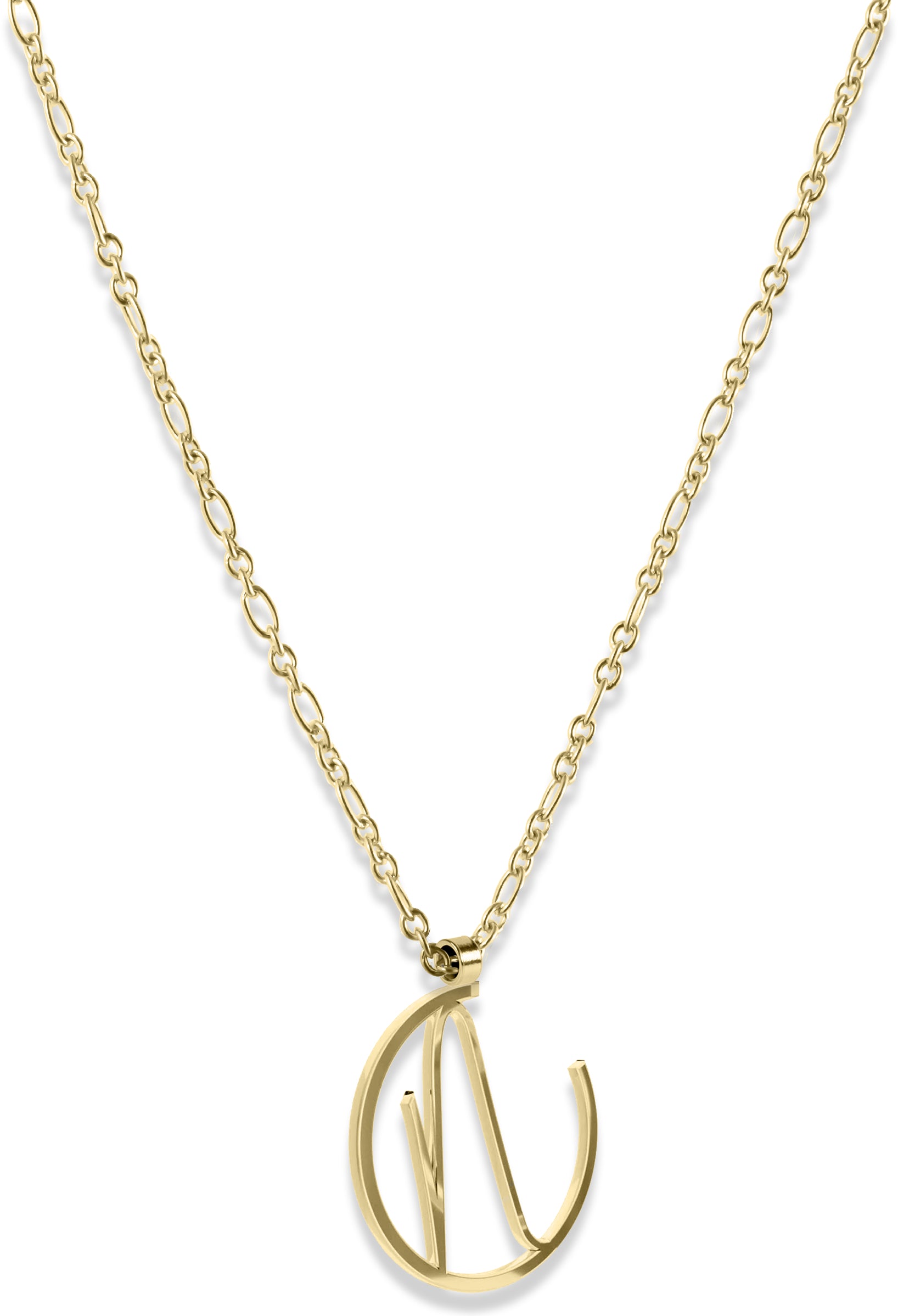 Alphabet Hoop Pendant Necklace (Small) - Gold Vermeil