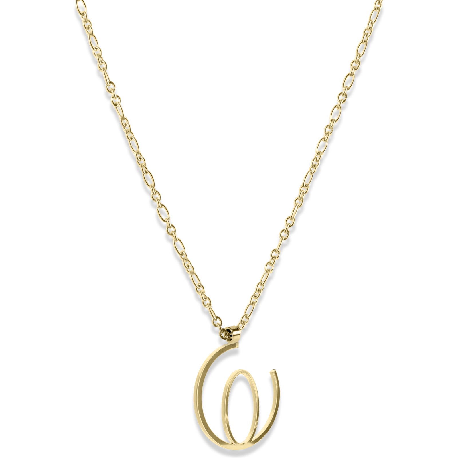 Alphabet Hoop Pendant Necklace (Small) - Gold Vermeil