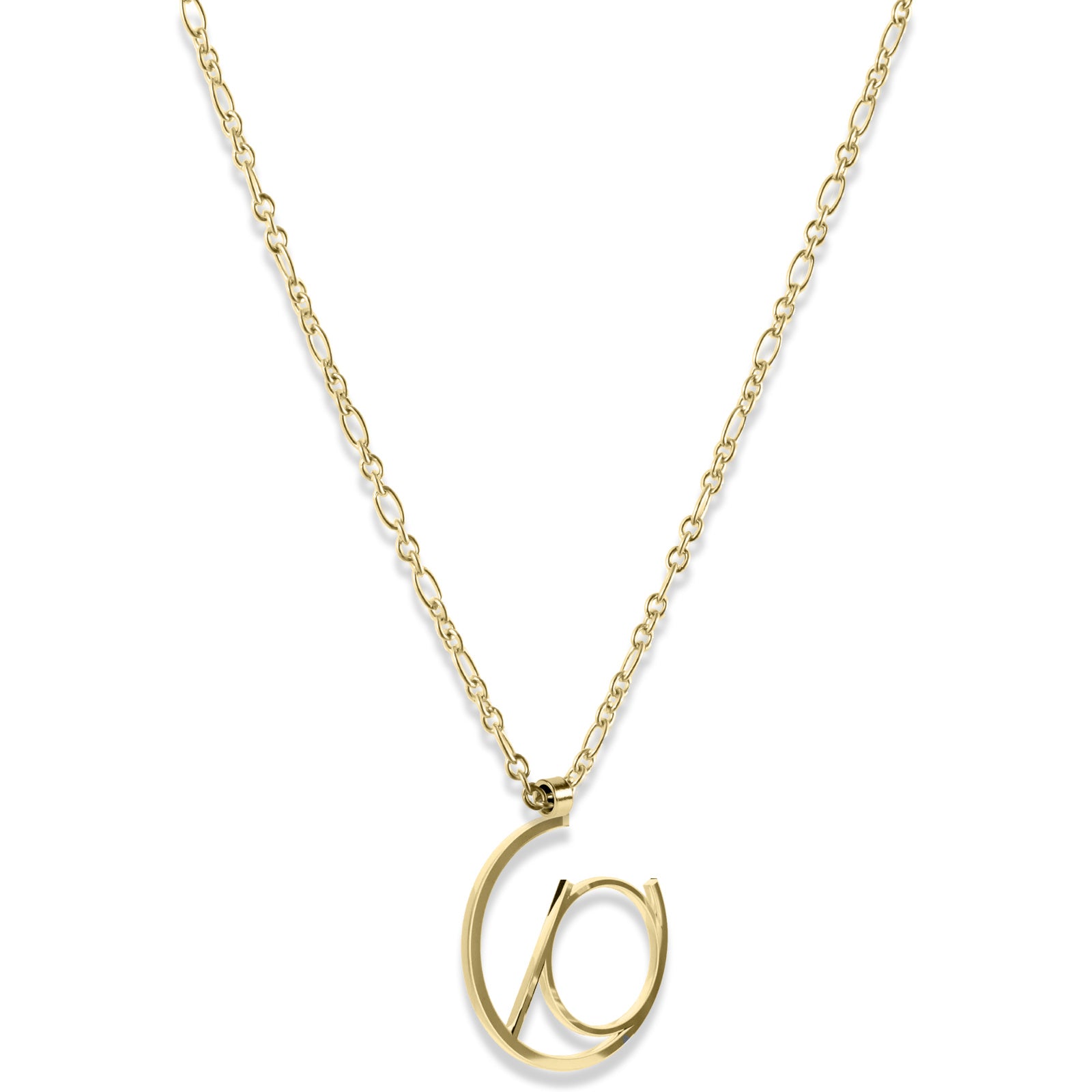 Alphabet Hoop Pendant Necklace (Small) - Gold Vermeil