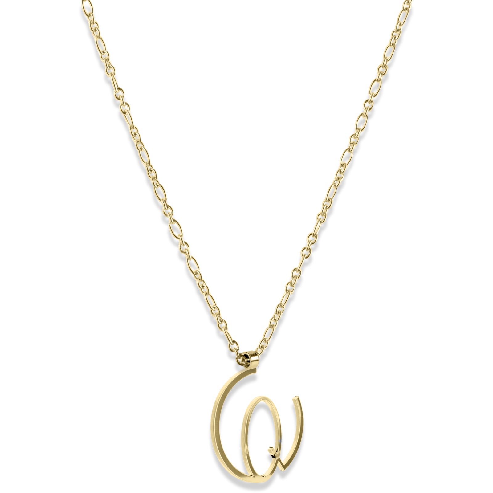 Alphabet Hoop Pendant Necklace (Small) - Gold Vermeil