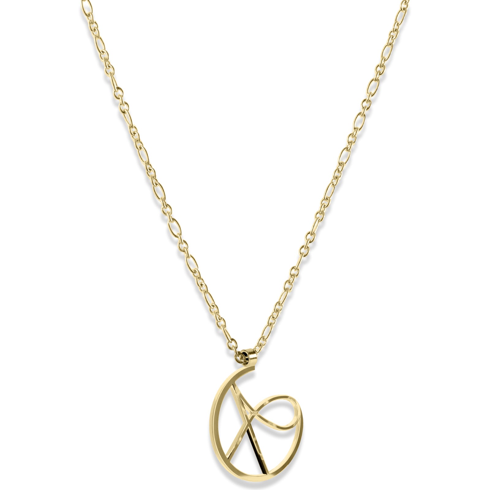 Alphabet Hoop Pendant Necklace (Small) - Gold Vermeil