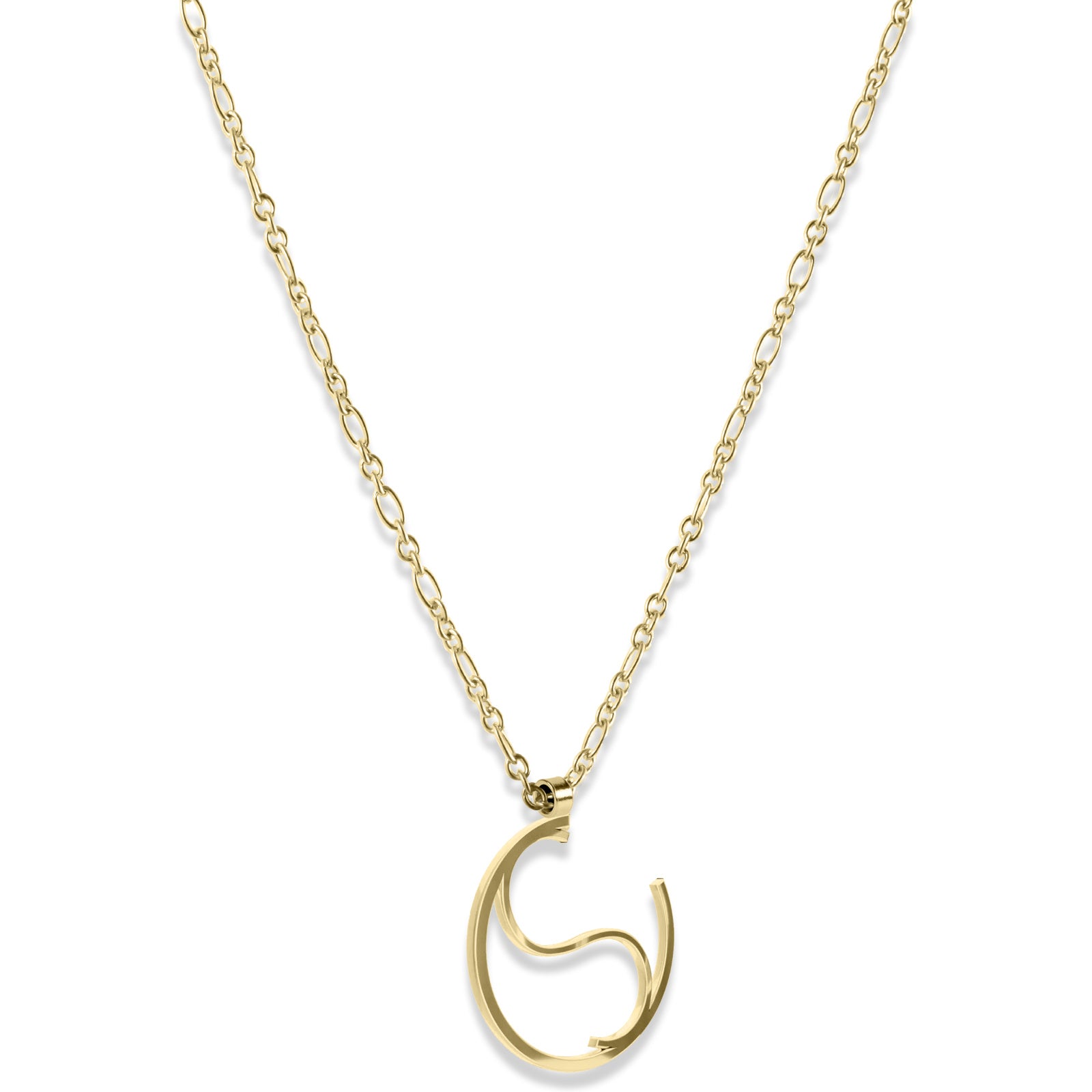 Alphabet Hoop Pendant Necklace (Small) - Gold Vermeil