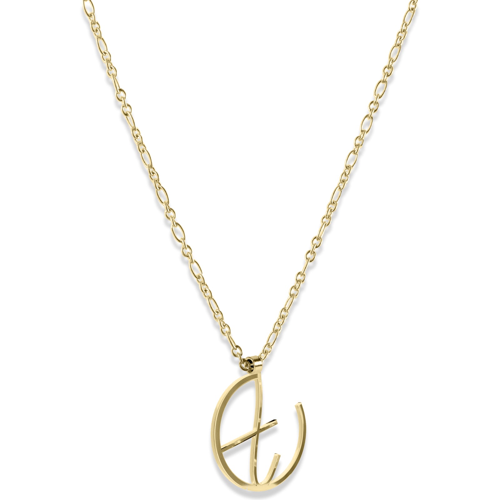 Alphabet Hoop Pendant Necklace (Small) - Gold Vermeil