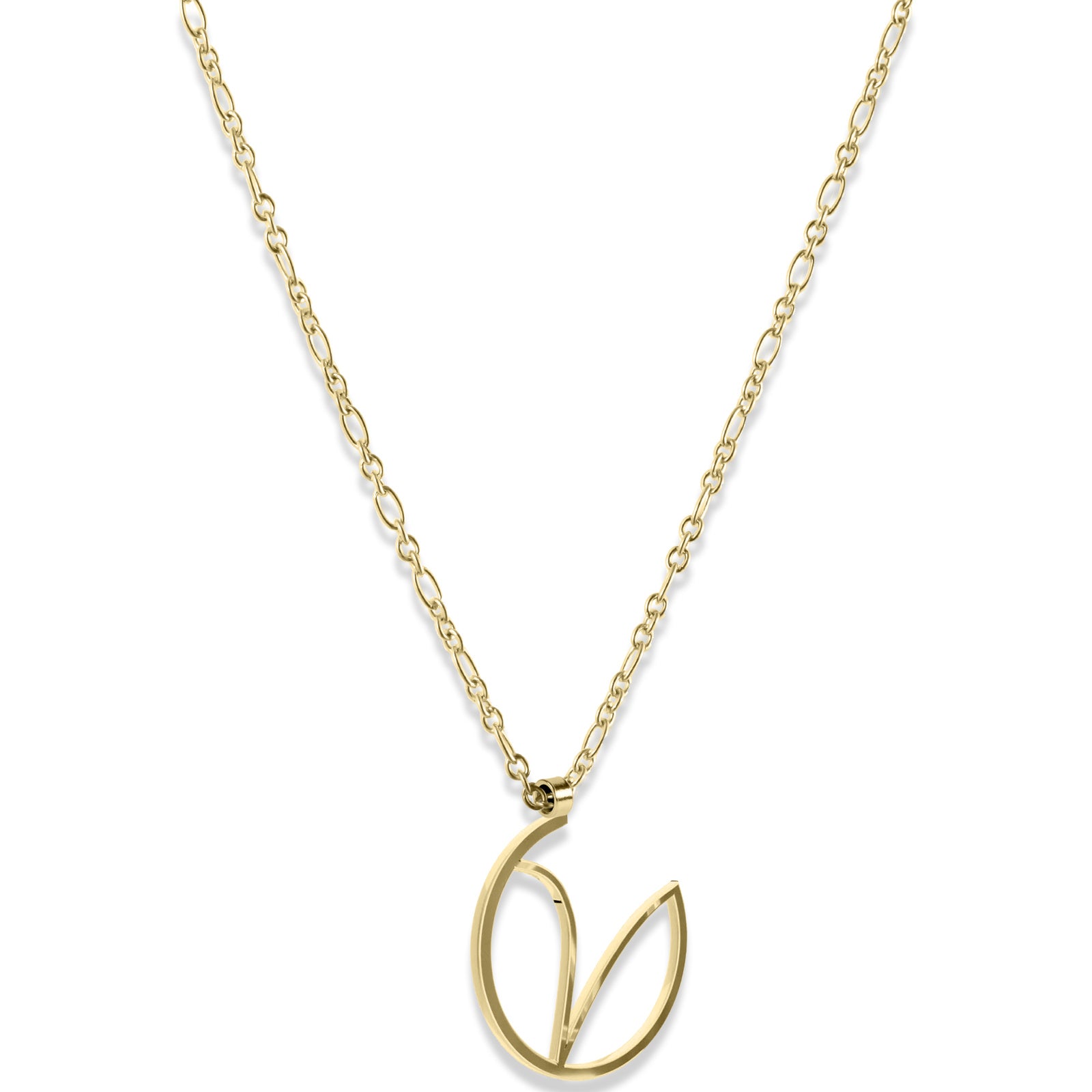 Alphabet Hoop Pendant Necklace (Small) - Gold Vermeil