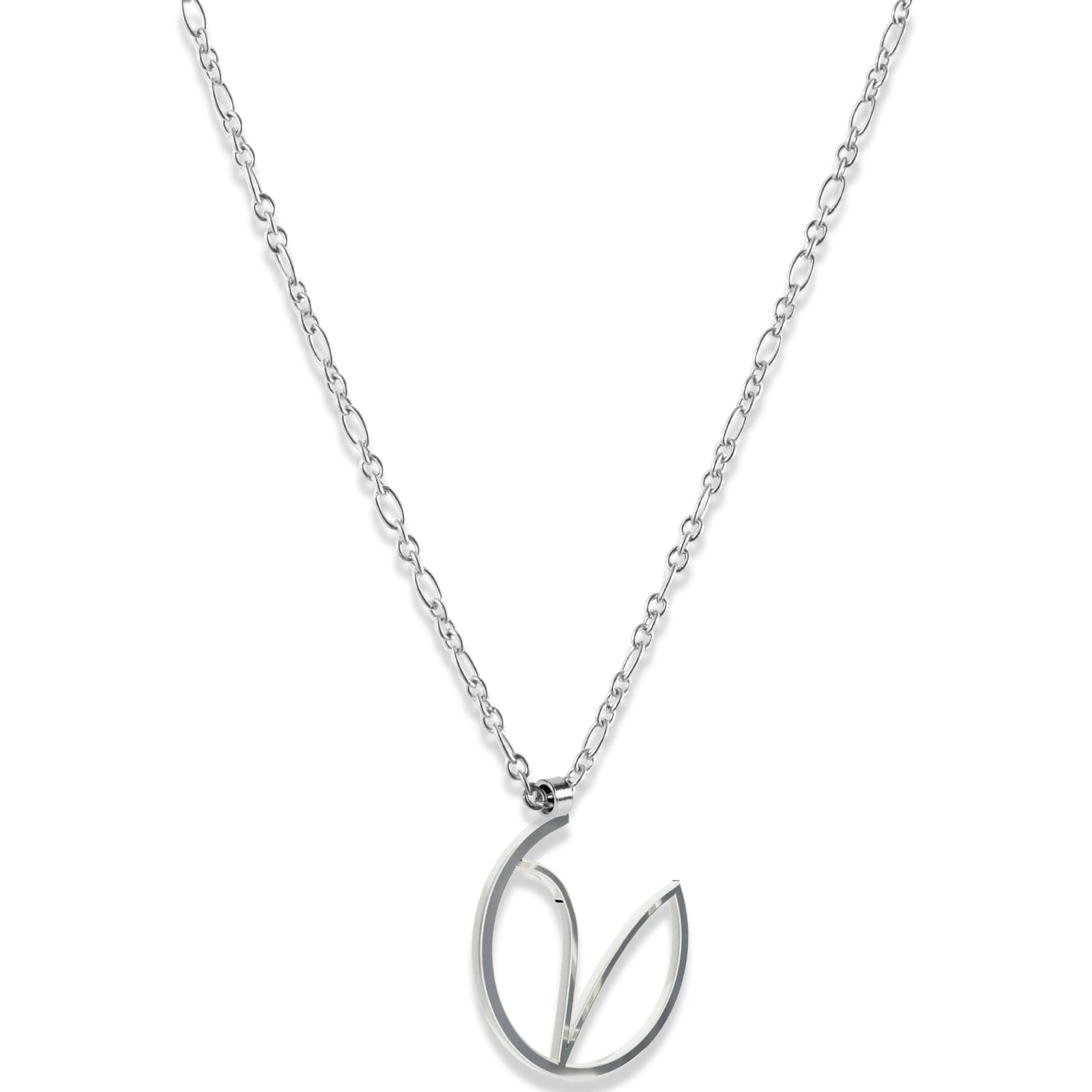 Alphabet Hoop Pendant Necklace (Small) - Sterling Silver