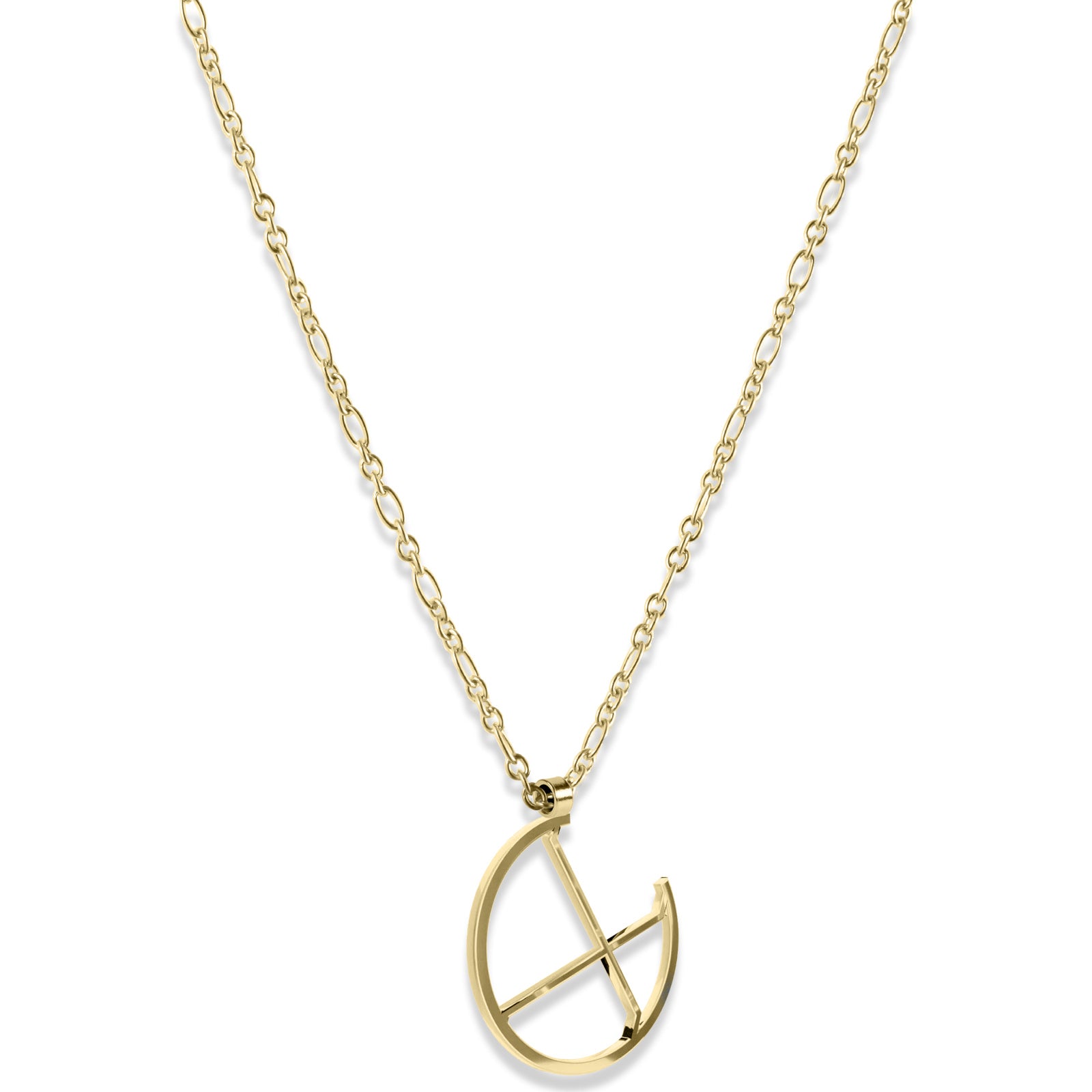 Alphabet Hoop Pendant Necklace (Small) - Gold Vermeil