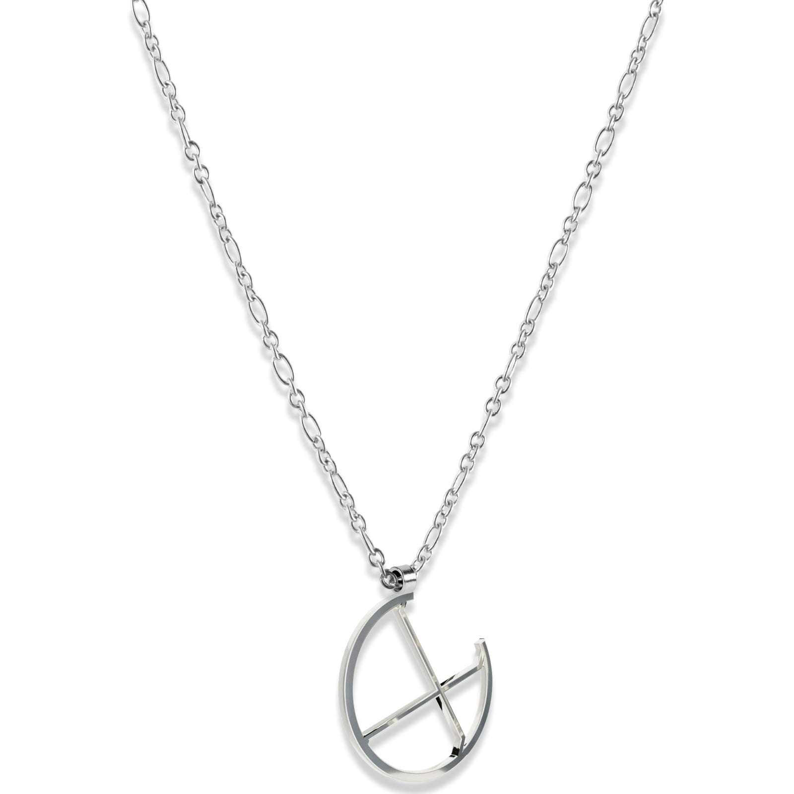 Alphabet Hoop Pendant Necklace (Small) - Silver