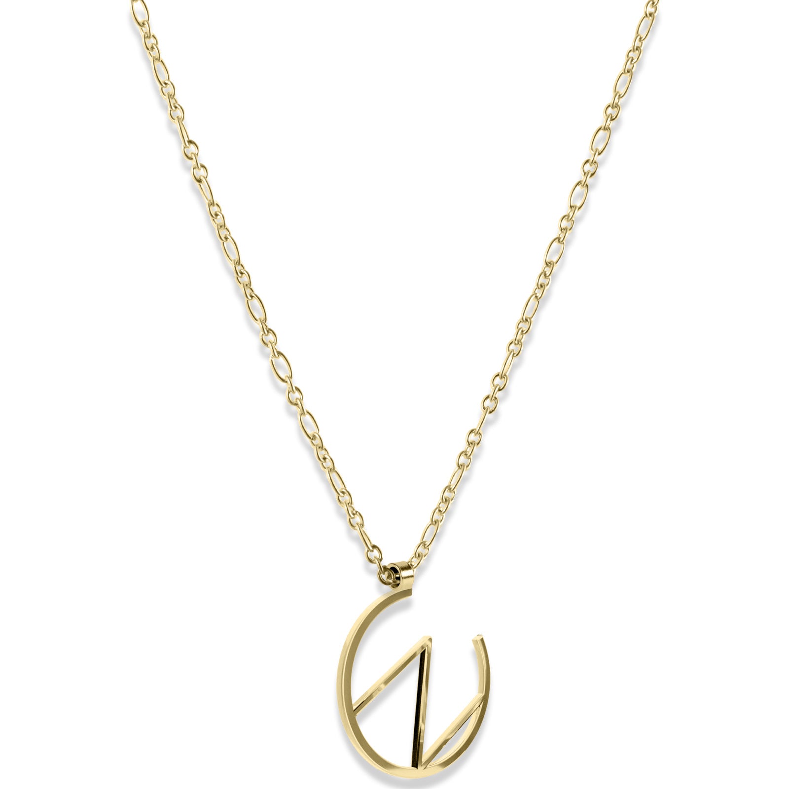 Alphabet Hoop Pendant Necklace (Small) - Gold Vermeil