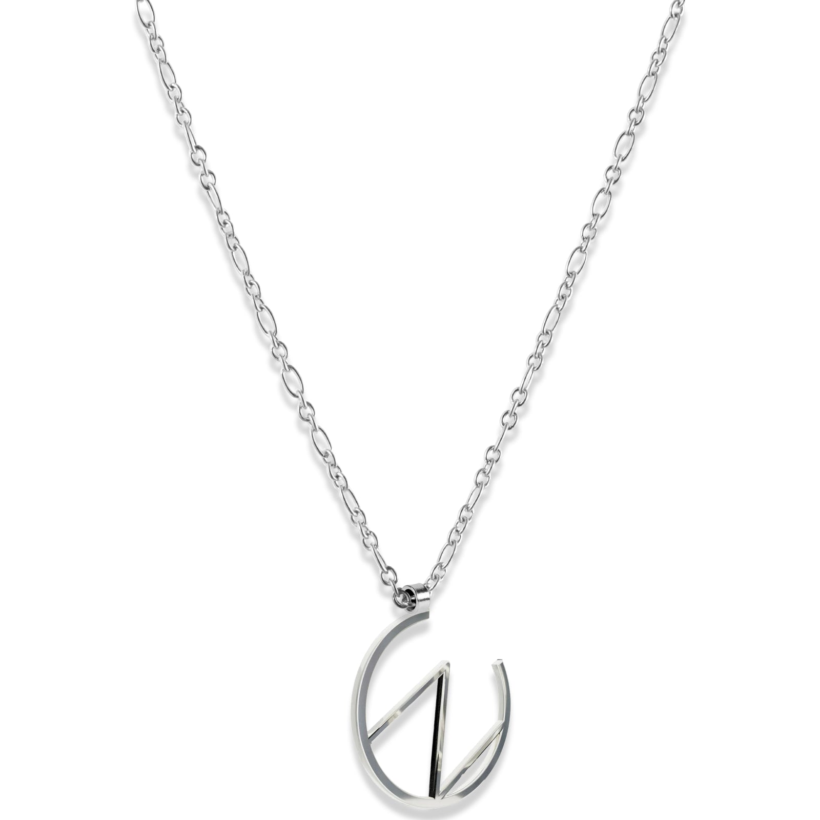 Alphabet Hoop Pendant Necklace (Small) - Silver