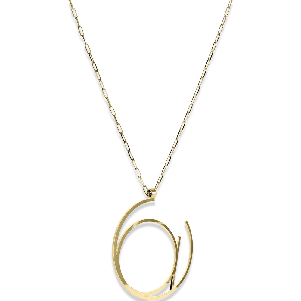 Alphabet Hoop Pendant Necklace (Large) - Gold