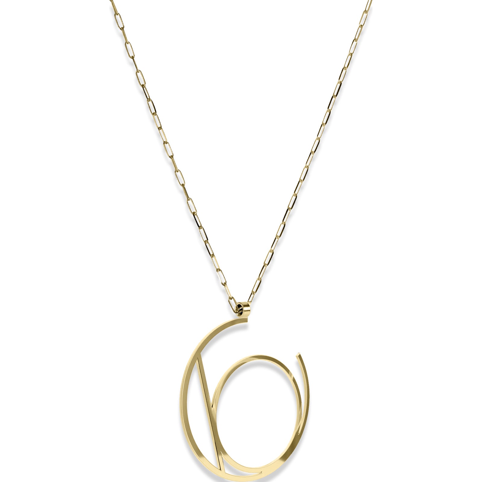 Alphabet Hoop Pendant Necklace (Large) - Gold Vermeil