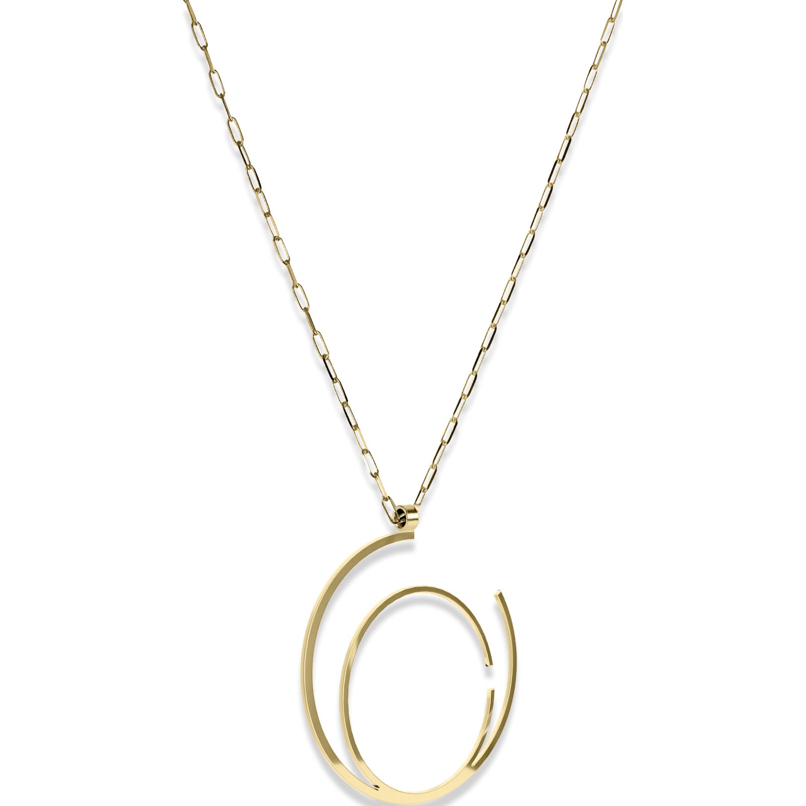 Alphabet Hoop Pendant Necklace (Large) - Gold Vermeil