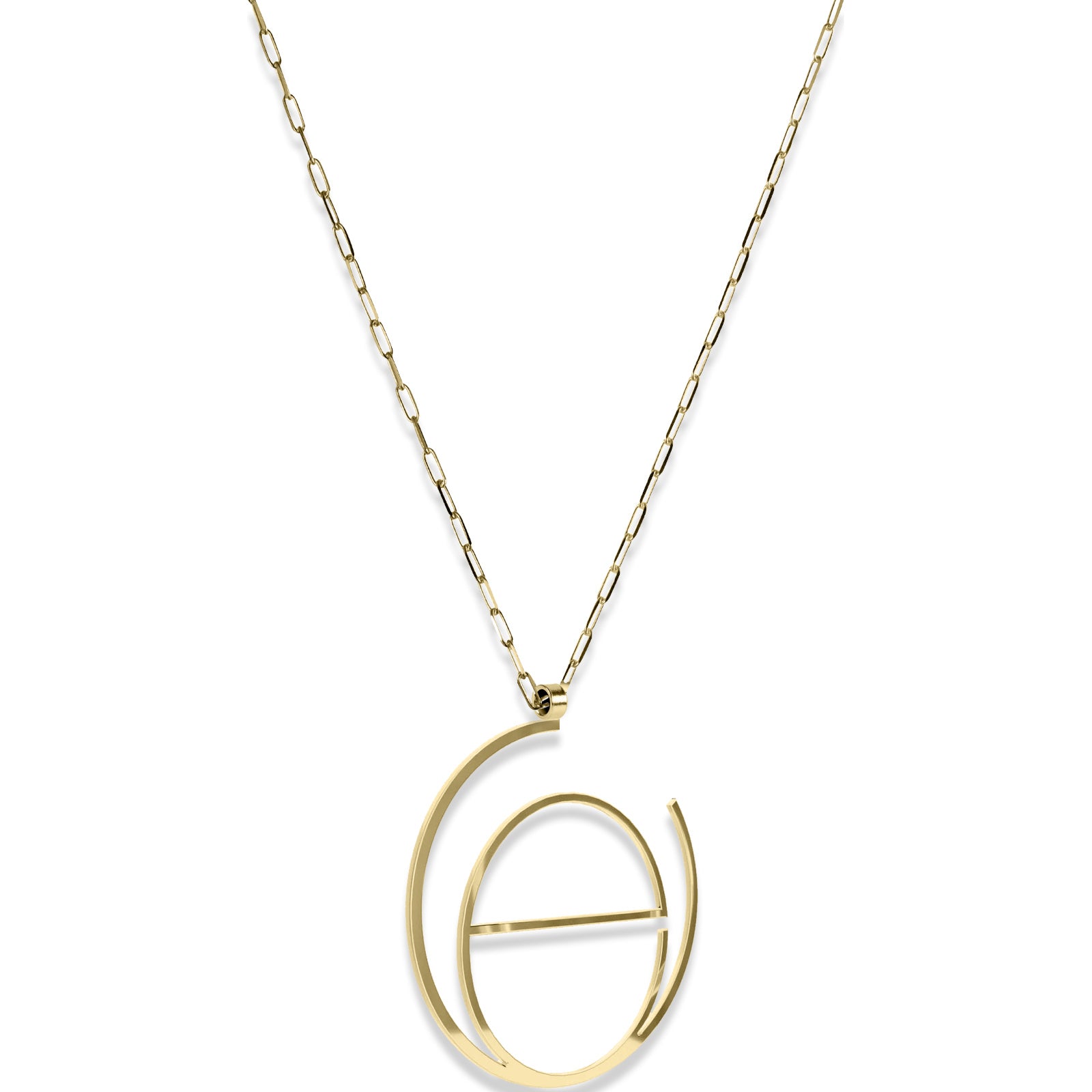 Alphabet Hoop Pendant Necklace (Large) - Gold Vermeil