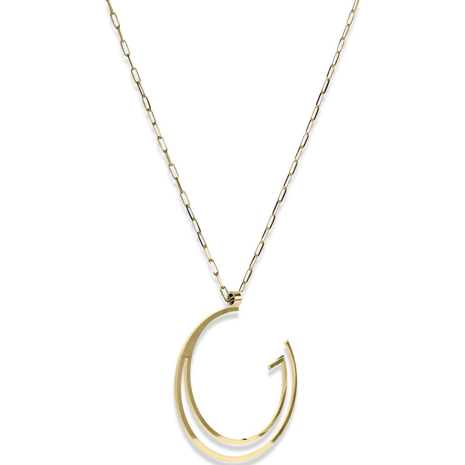 Alphabet Hoop Pendant Necklace (Large) - Gold Vermeil