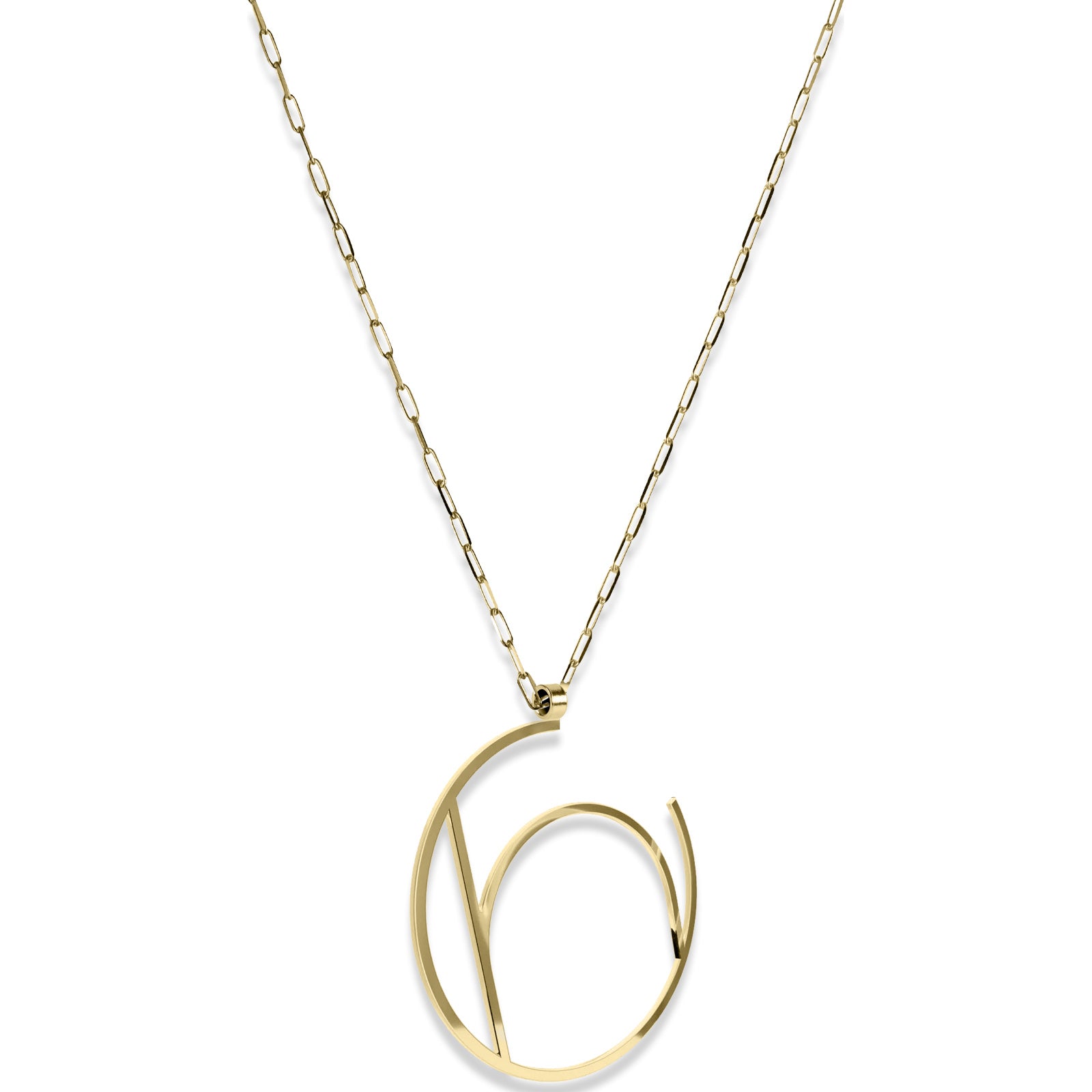 Alphabet Hoop Pendant Necklace (Large) - Gold Vermeil
