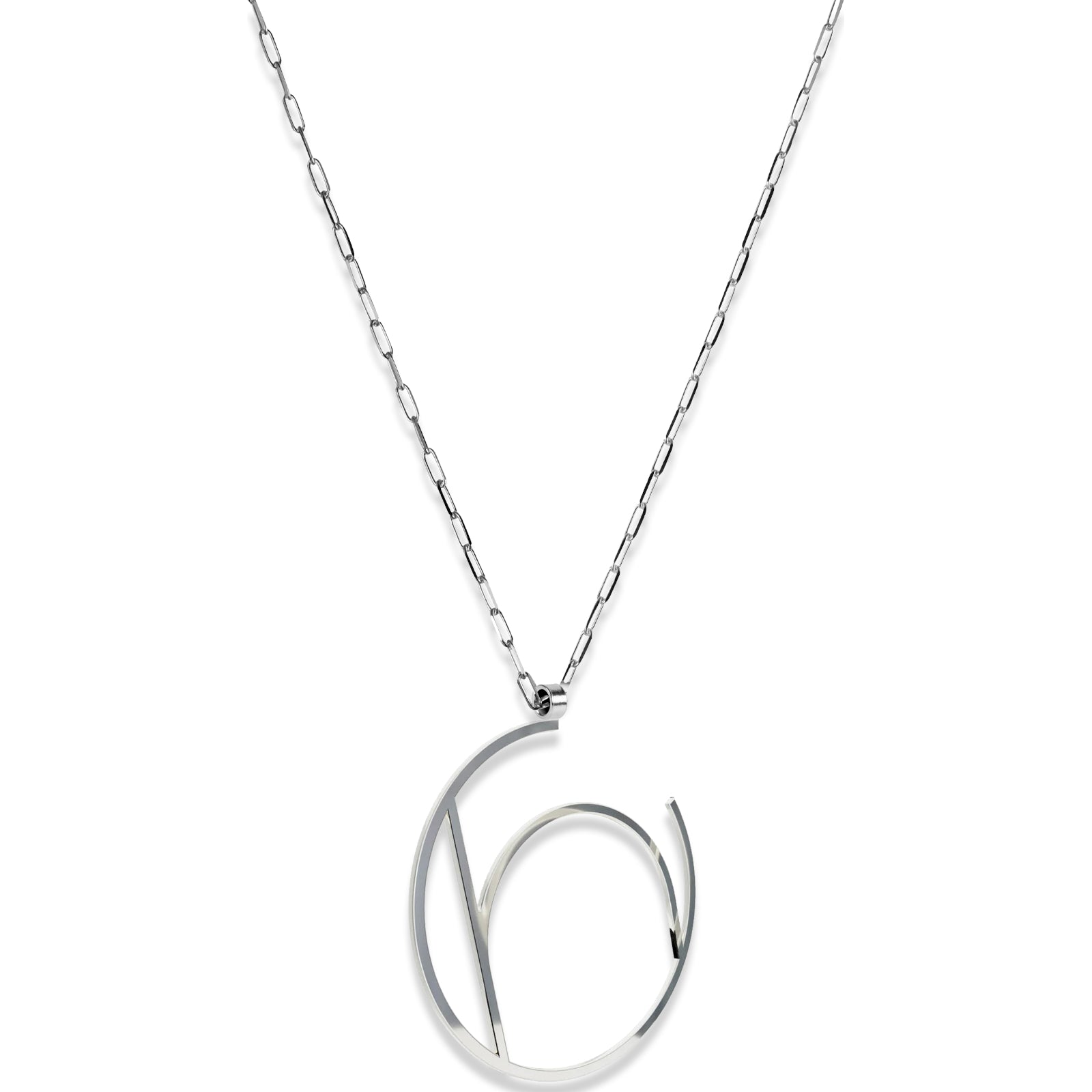 Alphabet Hoop Pendant Necklace (Large) - Sterling Silver