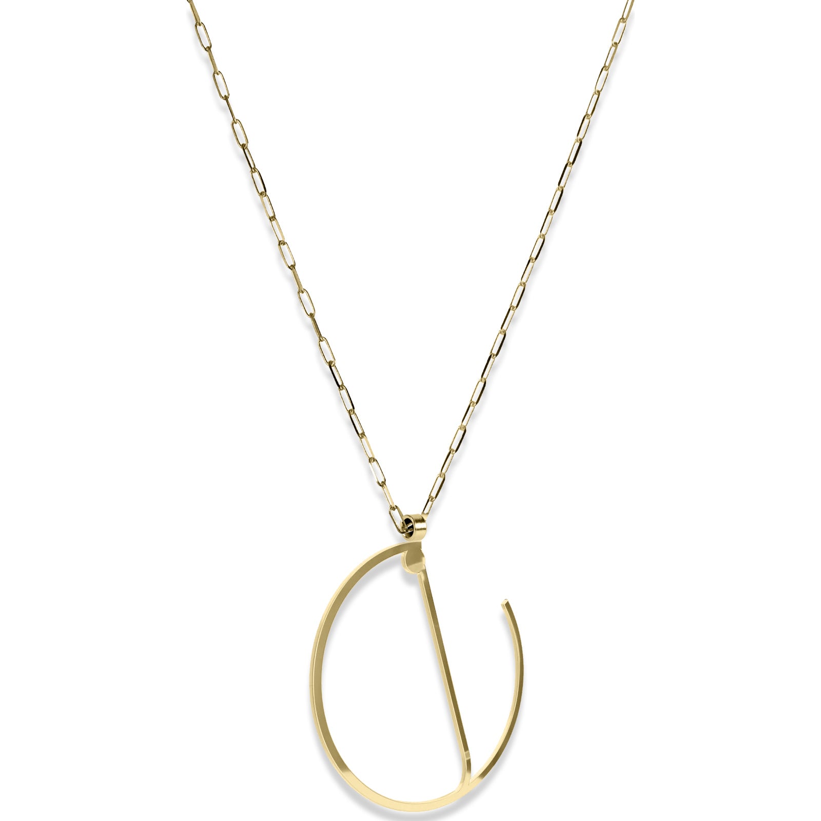 Alphabet Hoop Pendant Necklace (Large) - Gold Vermeil