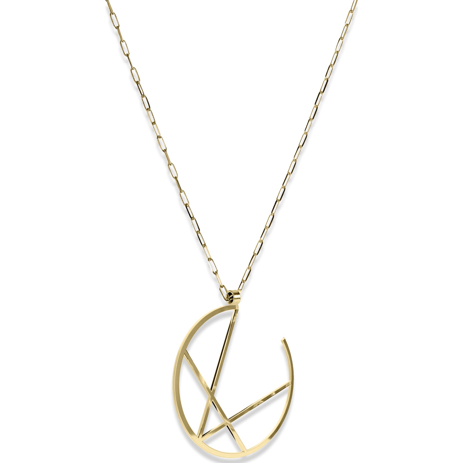 Alphabet Hoop Pendant Necklace (Large) - Gold