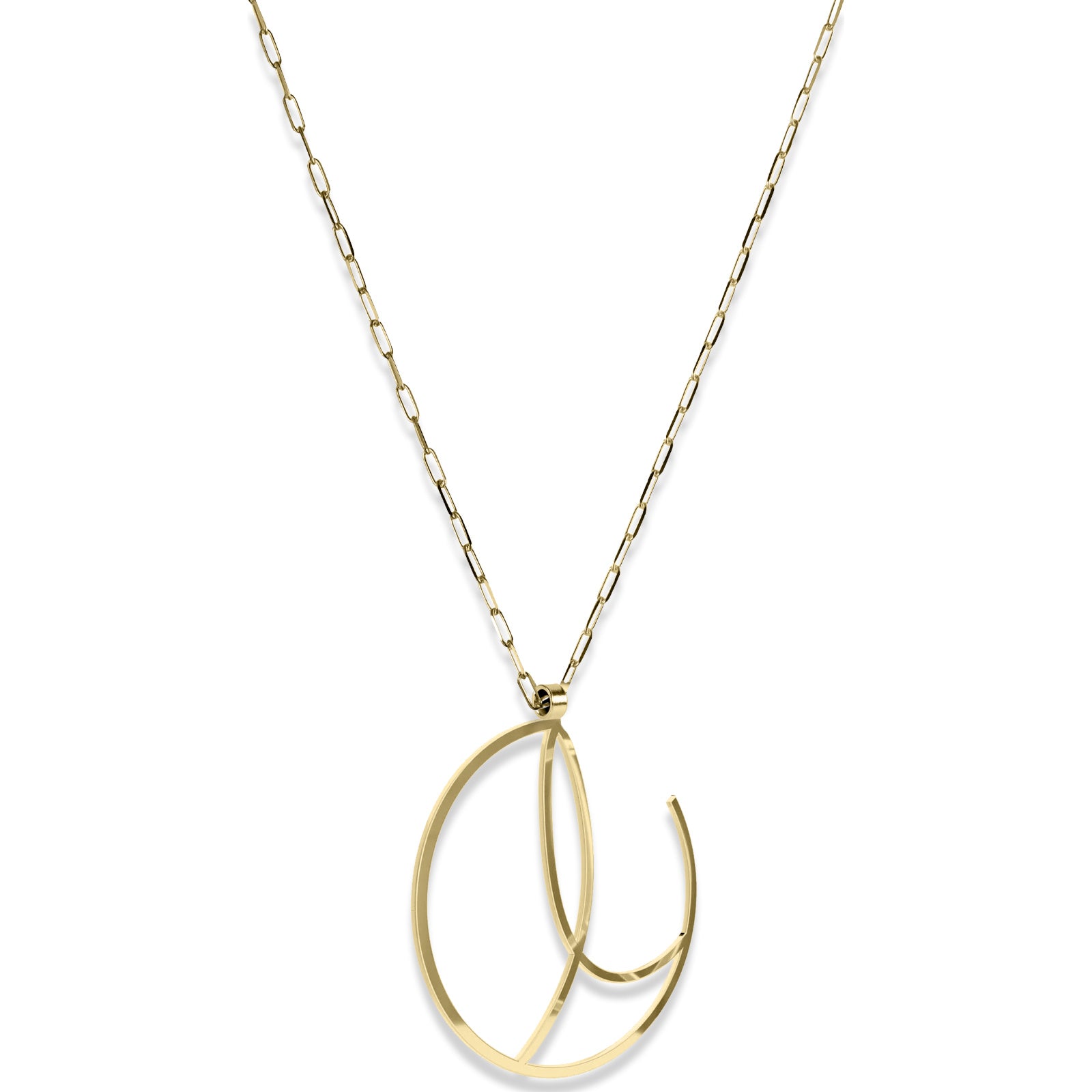 Alphabet Hoop Pendant Necklace (Large) - Gold Vermeil