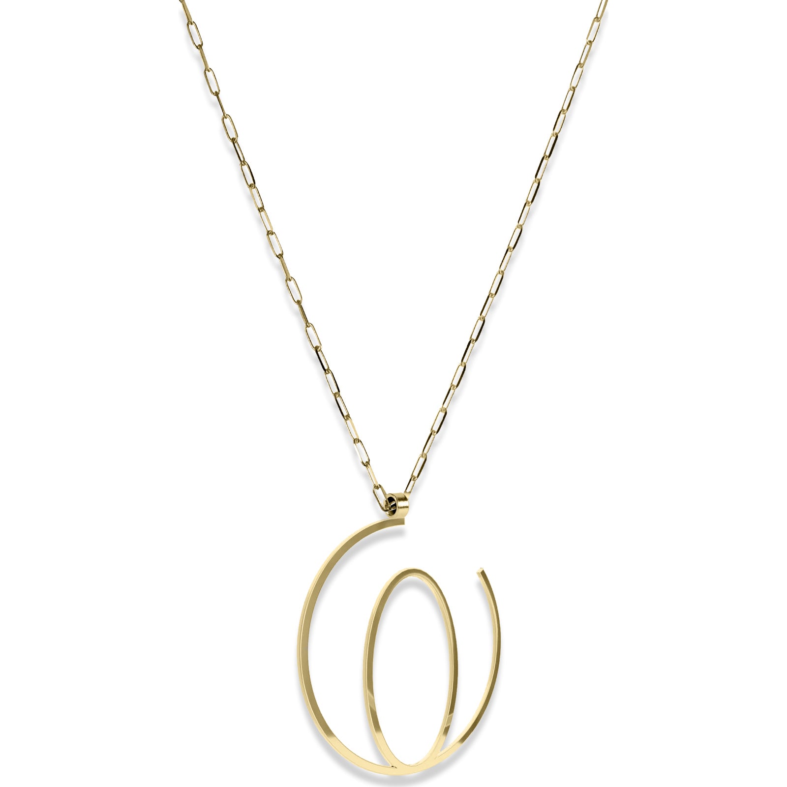 Alphabet Hoop Pendant Necklace (Large) - Gold Vermeil