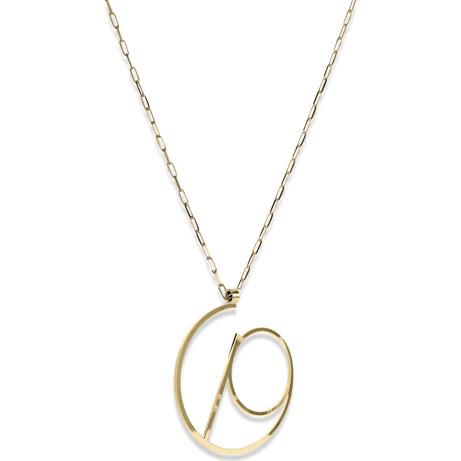 Alphabet Hoop Pendant Necklace (Large) - Gold Vermeil