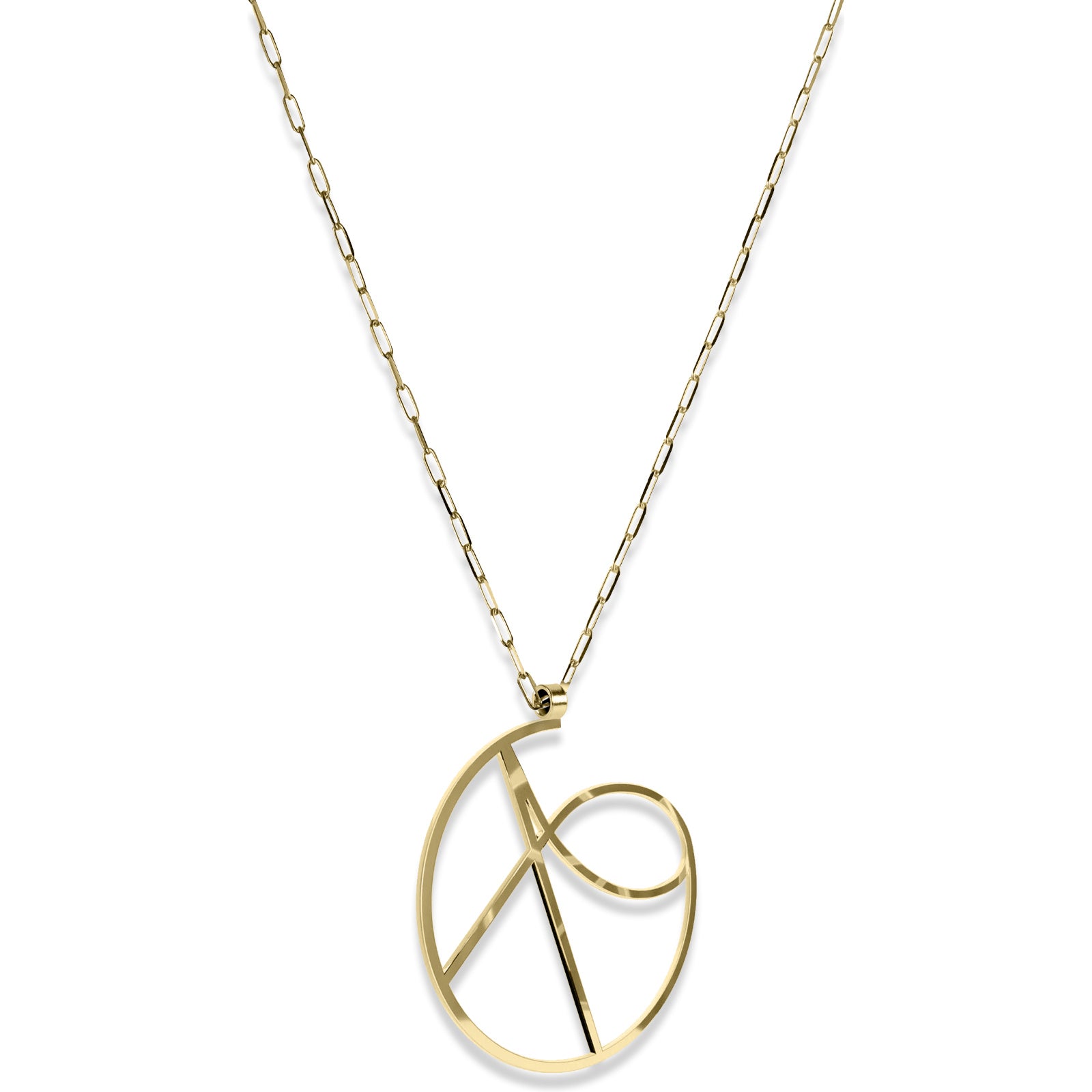 Alphabet Hoop Pendant Necklace (Large) - Gold Vermeil