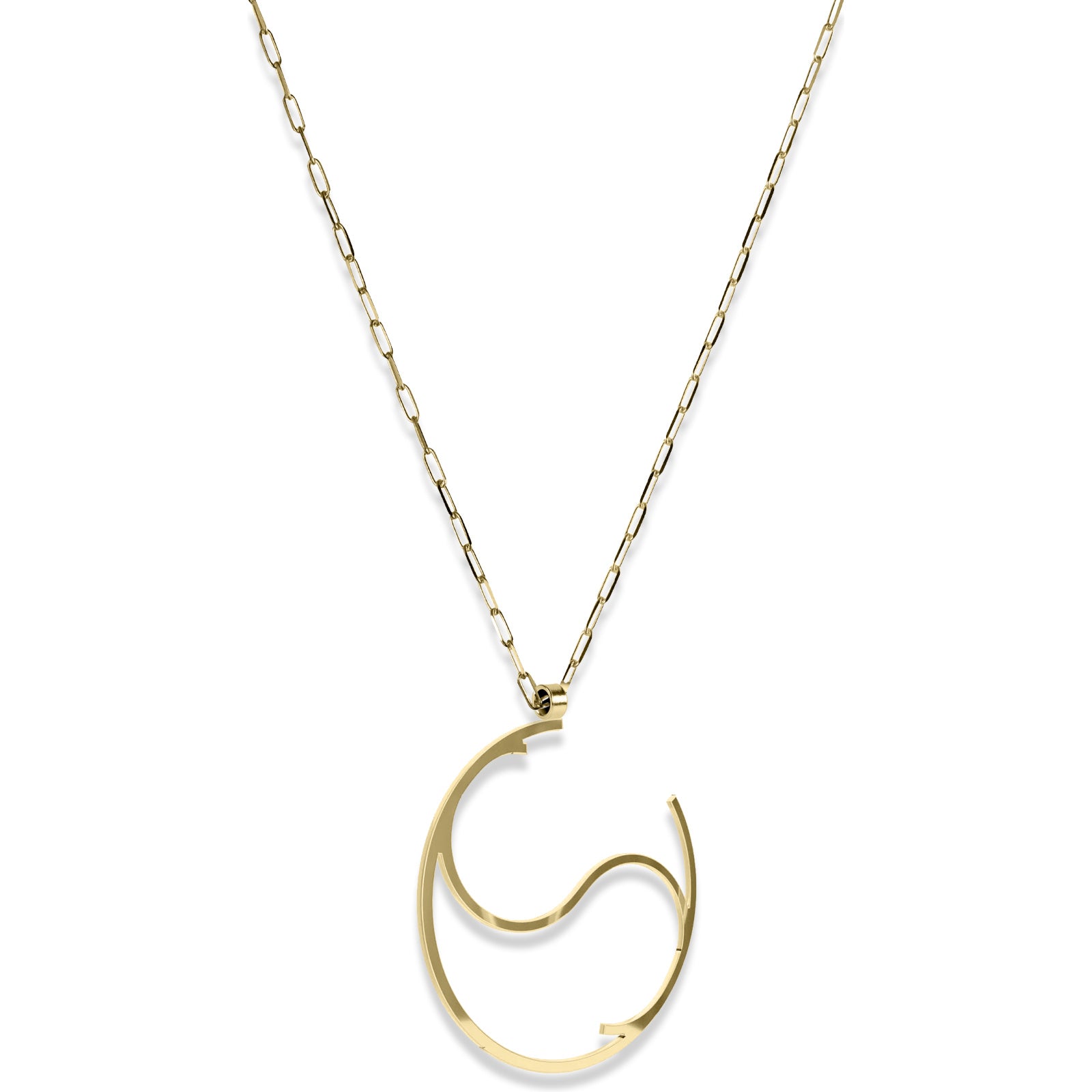 Alphabet Hoop Pendant Necklace (Large) - Gold Vermeil