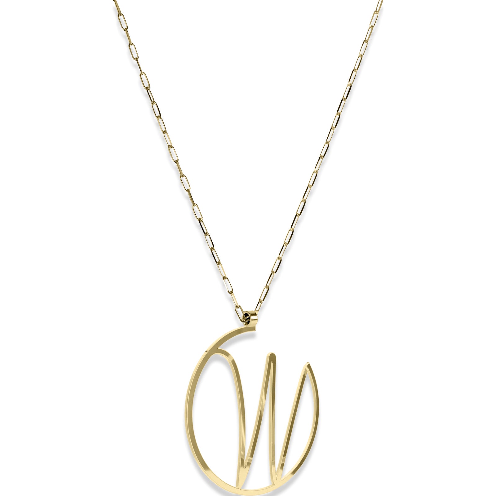 Alphabet Hoop Pendant Necklace (Large) - Gold Vermeil
