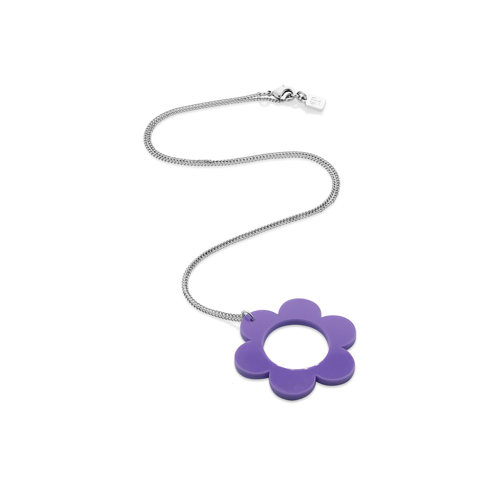 60s Flower Pendant - Purple