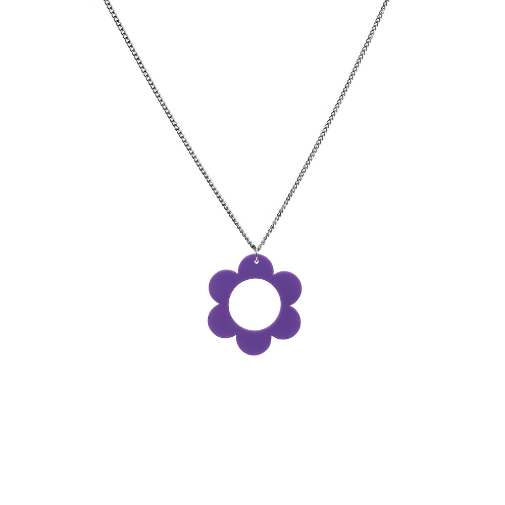 60s Flower Pendant - Purple