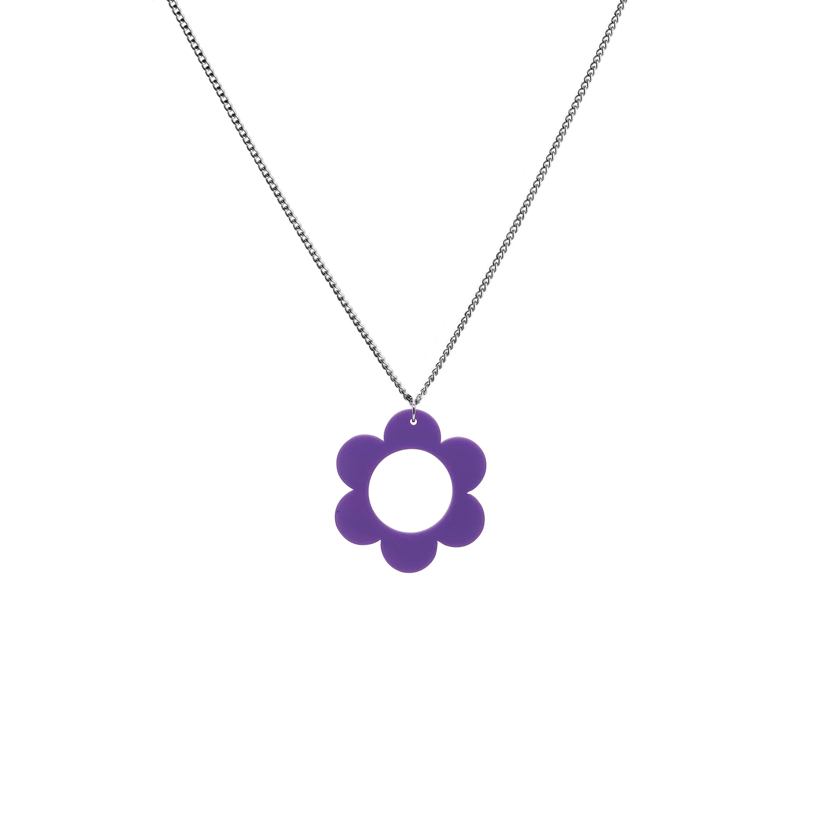 60s Flower Pendant - Purple