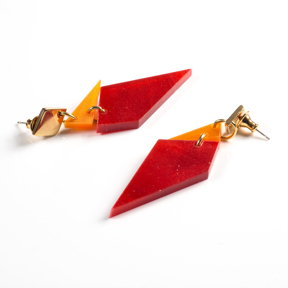 Abstract Diamonds - Red Pearl & Orange Pearl