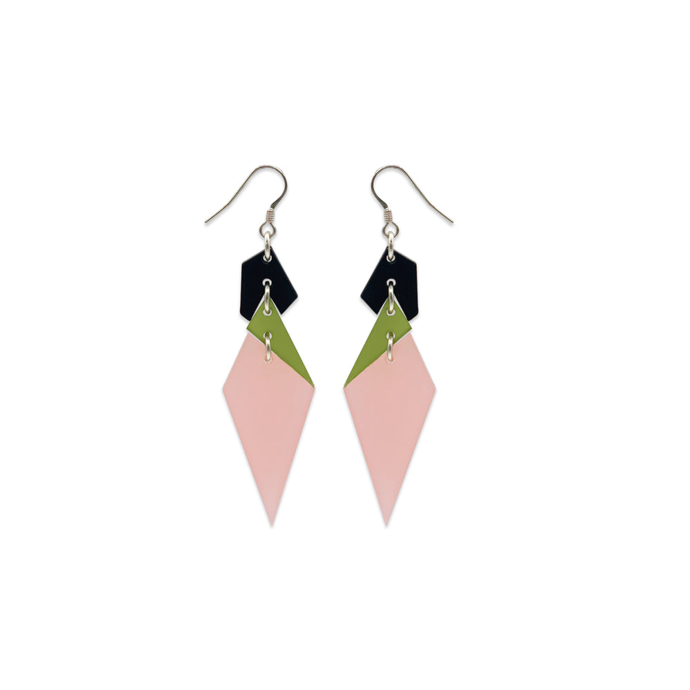 Abstract Diamonds - Pink & Lime