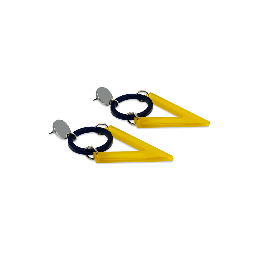 Abstract Drops - Yellow & Navy