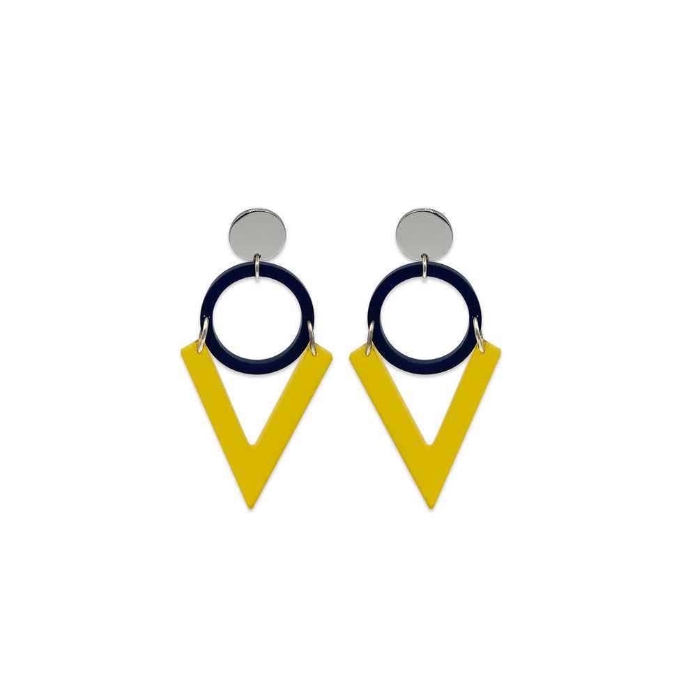 Abstract Drops - Yellow & Navy